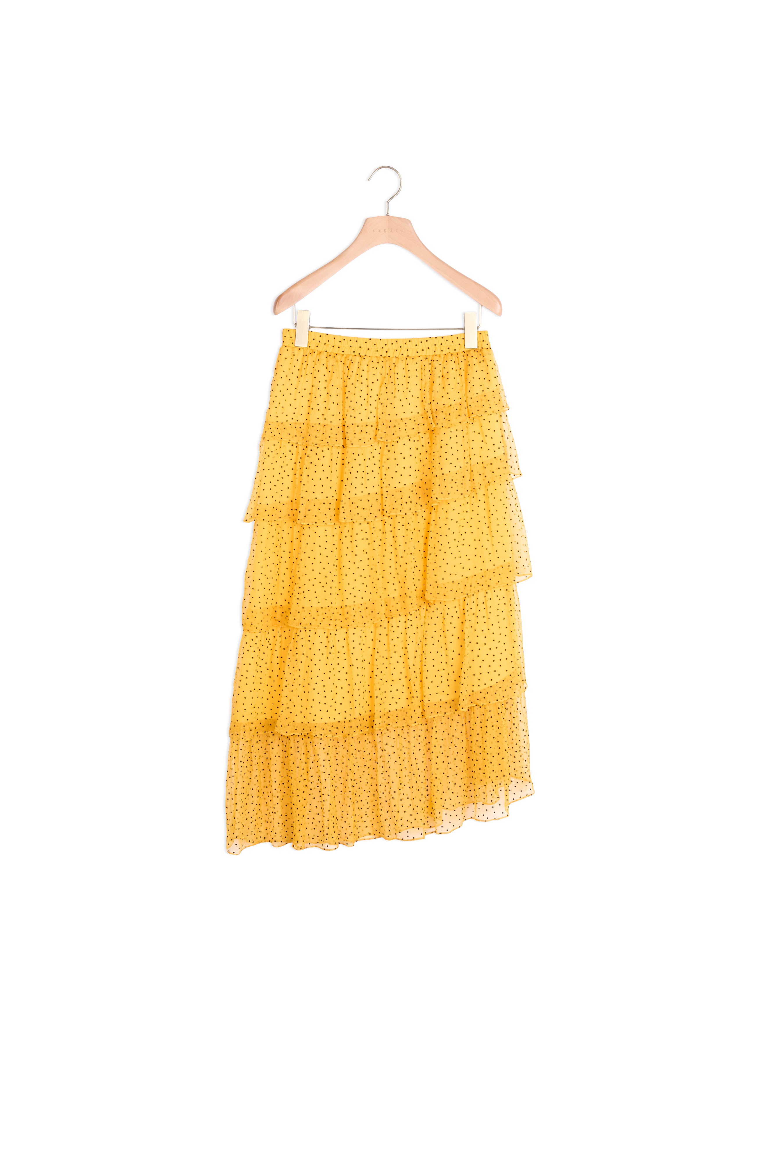 Jupon long plumetis à volants Sandro seconde main