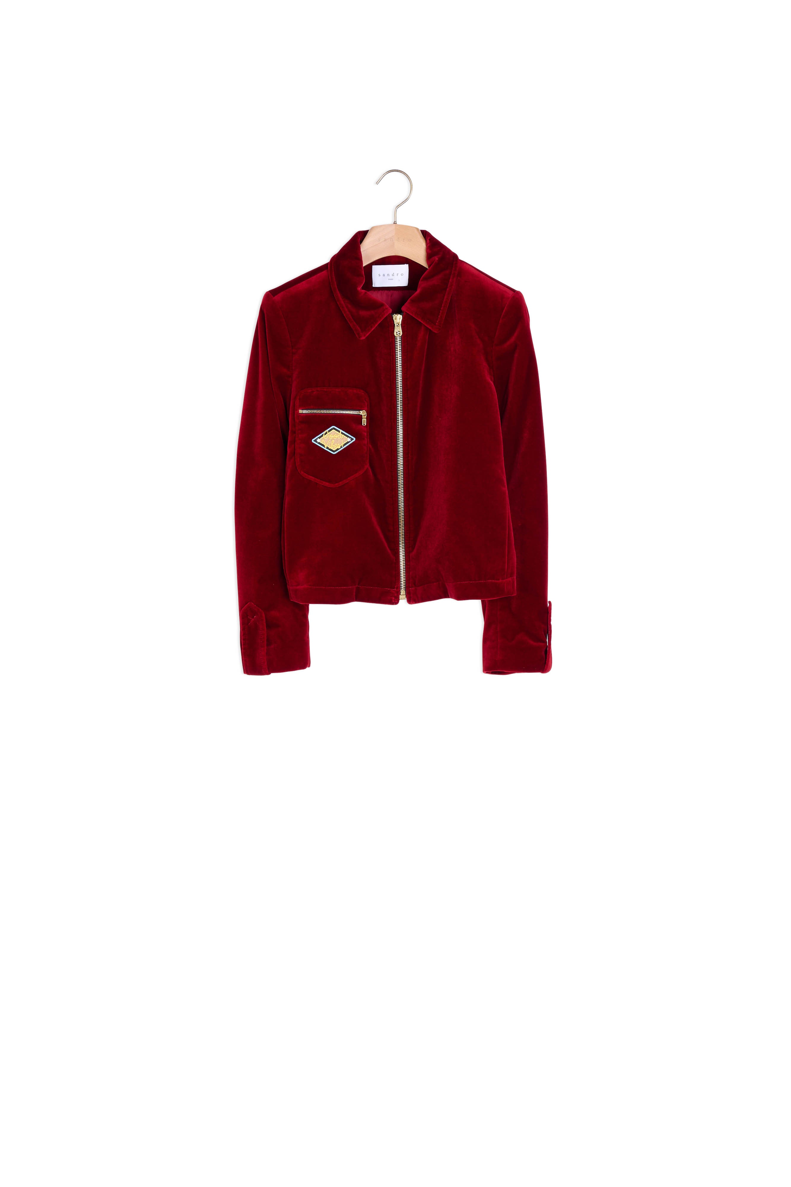 Veste en velours avec patch brodé Sandro seconde main