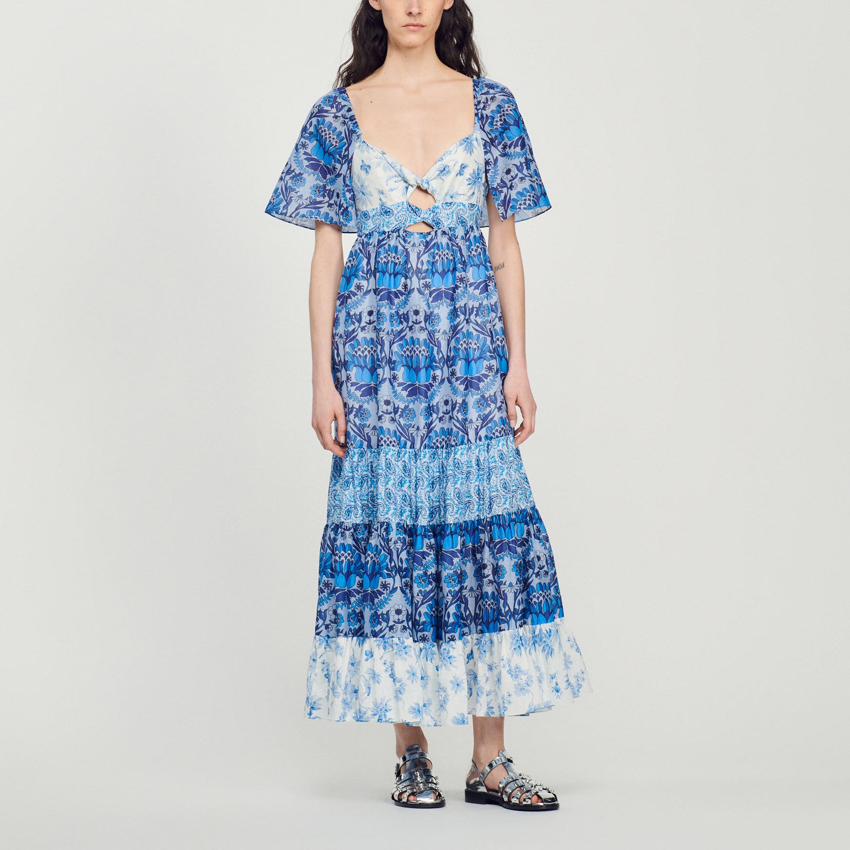 Robe longue imprimé foulard Sandro seconde main