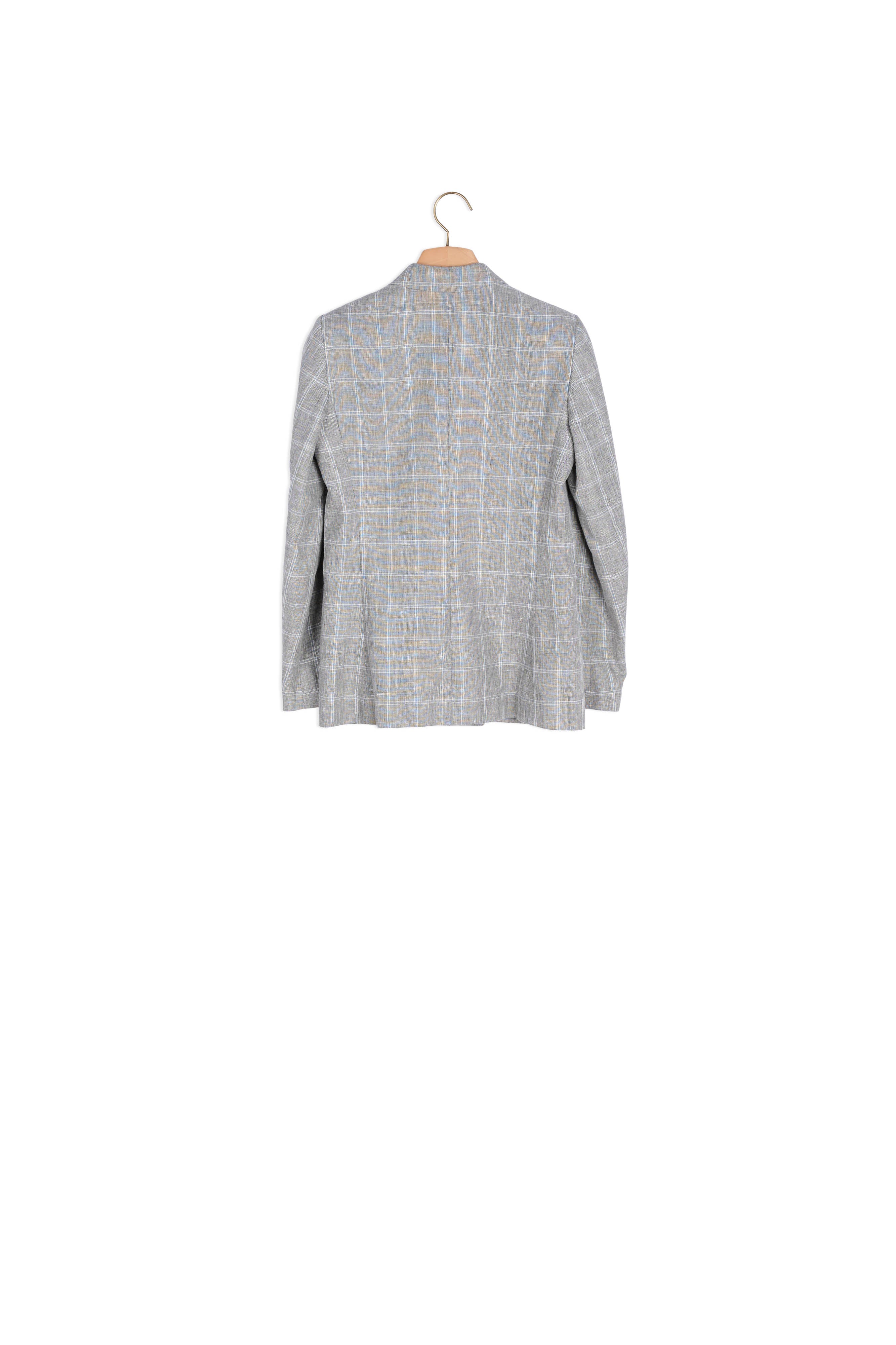 Veste en lin mélangé à carreaux Sandro seconde main