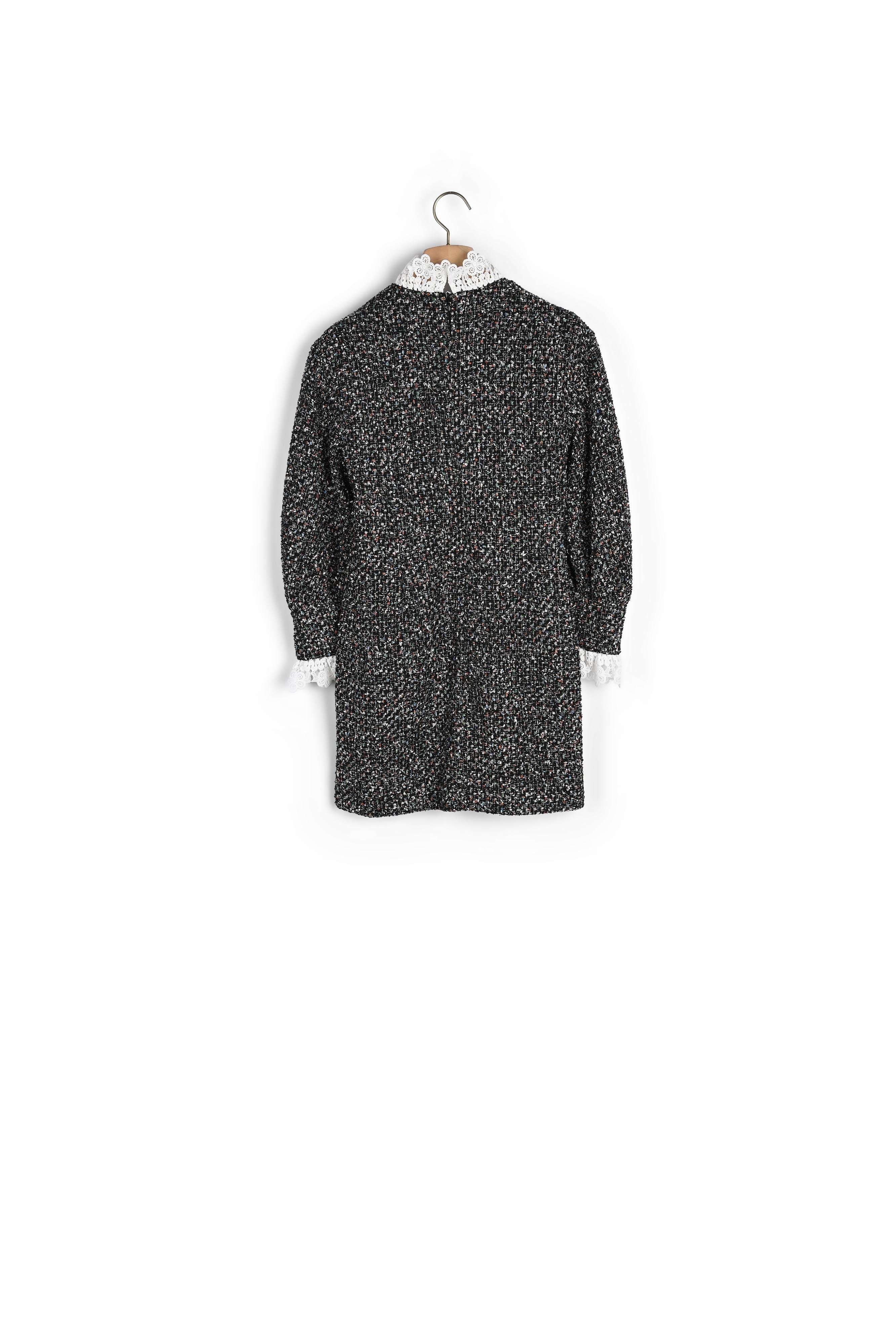 Robe en tweed à galon au col Sandro seconde main