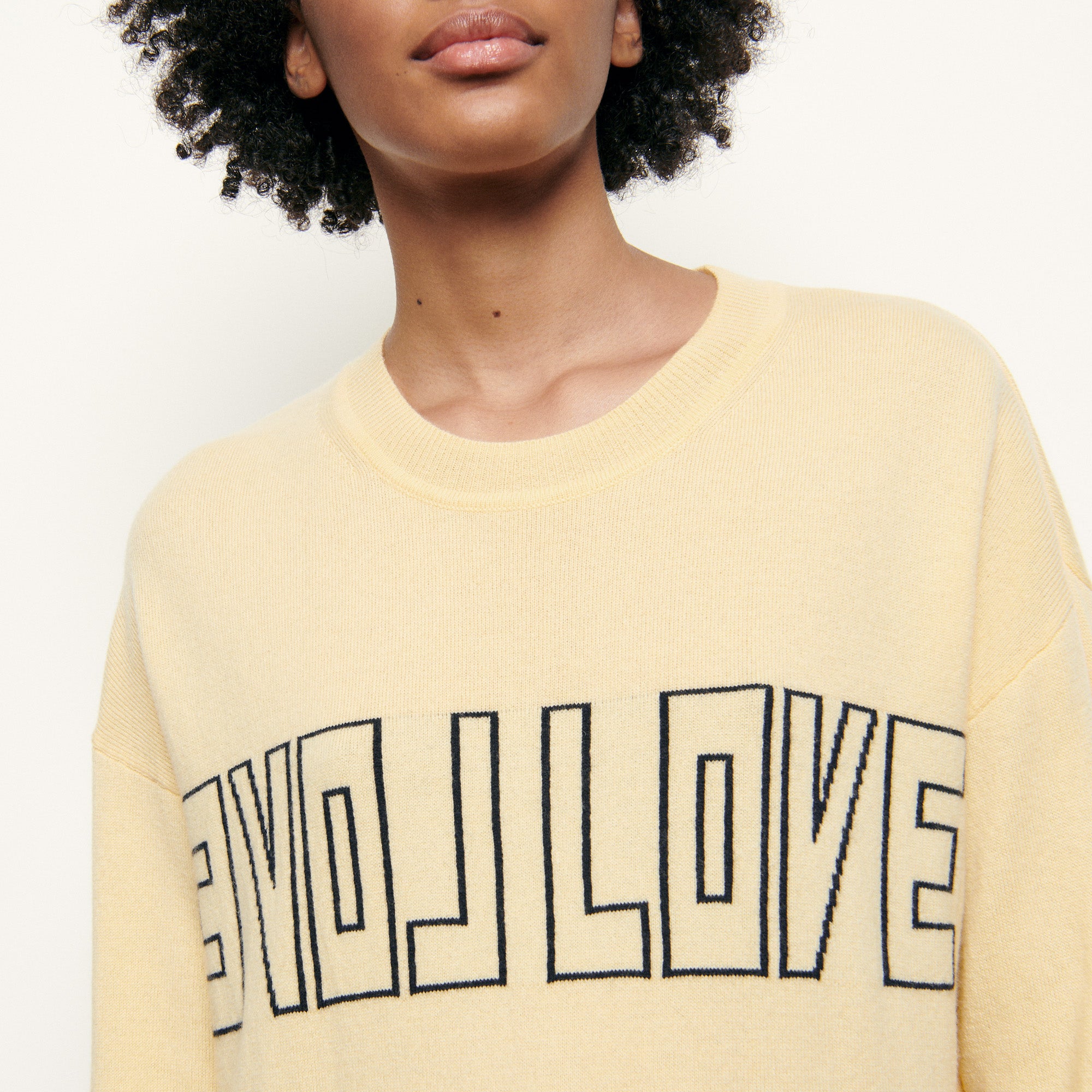 Pull en laine et cachemire à message Sandro seconde main
