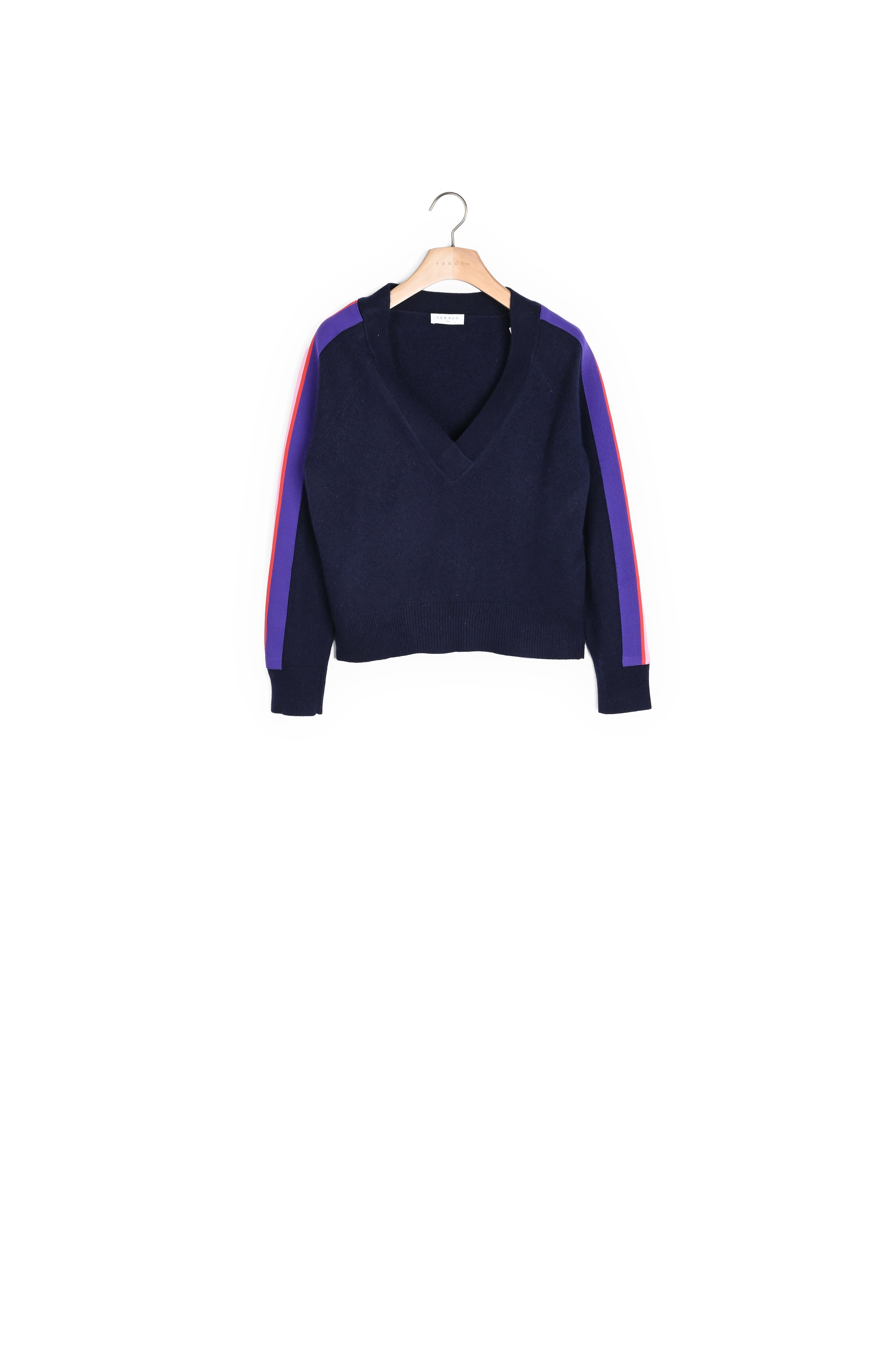 Pull laine et cachemire orné d’un galon  Sandro seconde main