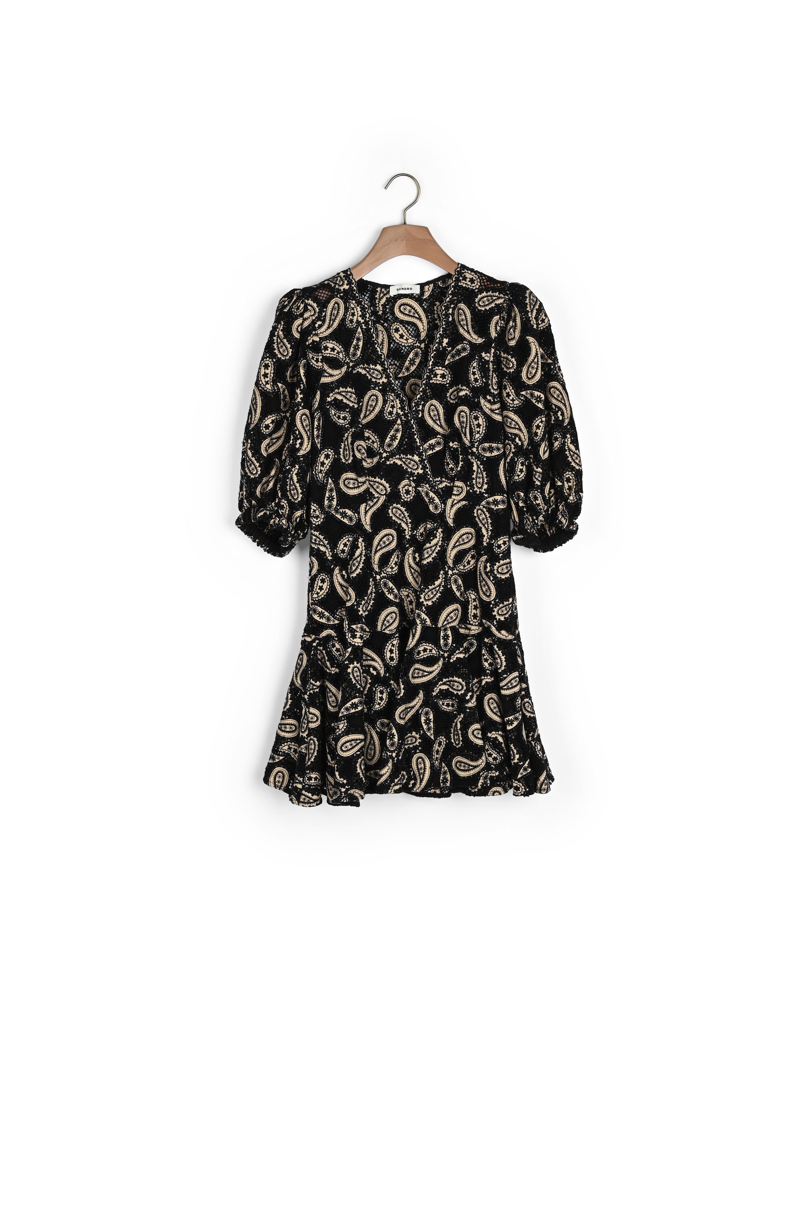 Robe courte en guipure motifs paisley Sandro seconde main