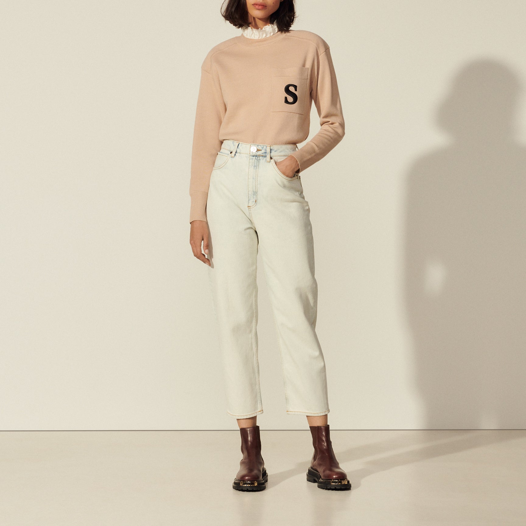 Jean au délavage neige Sandro seconde main