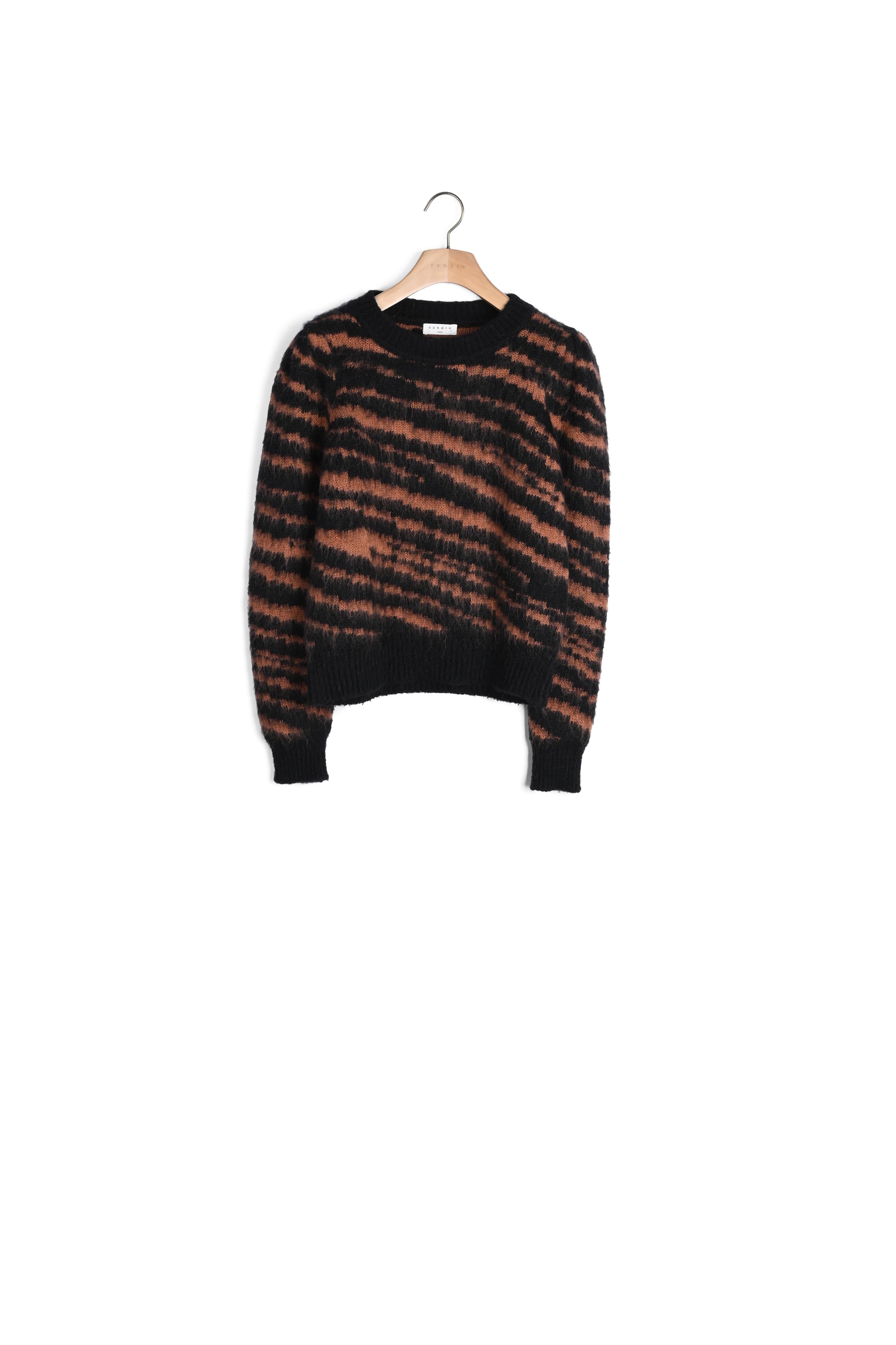 Pull poilu à jacquard zébré Sandro seconde main