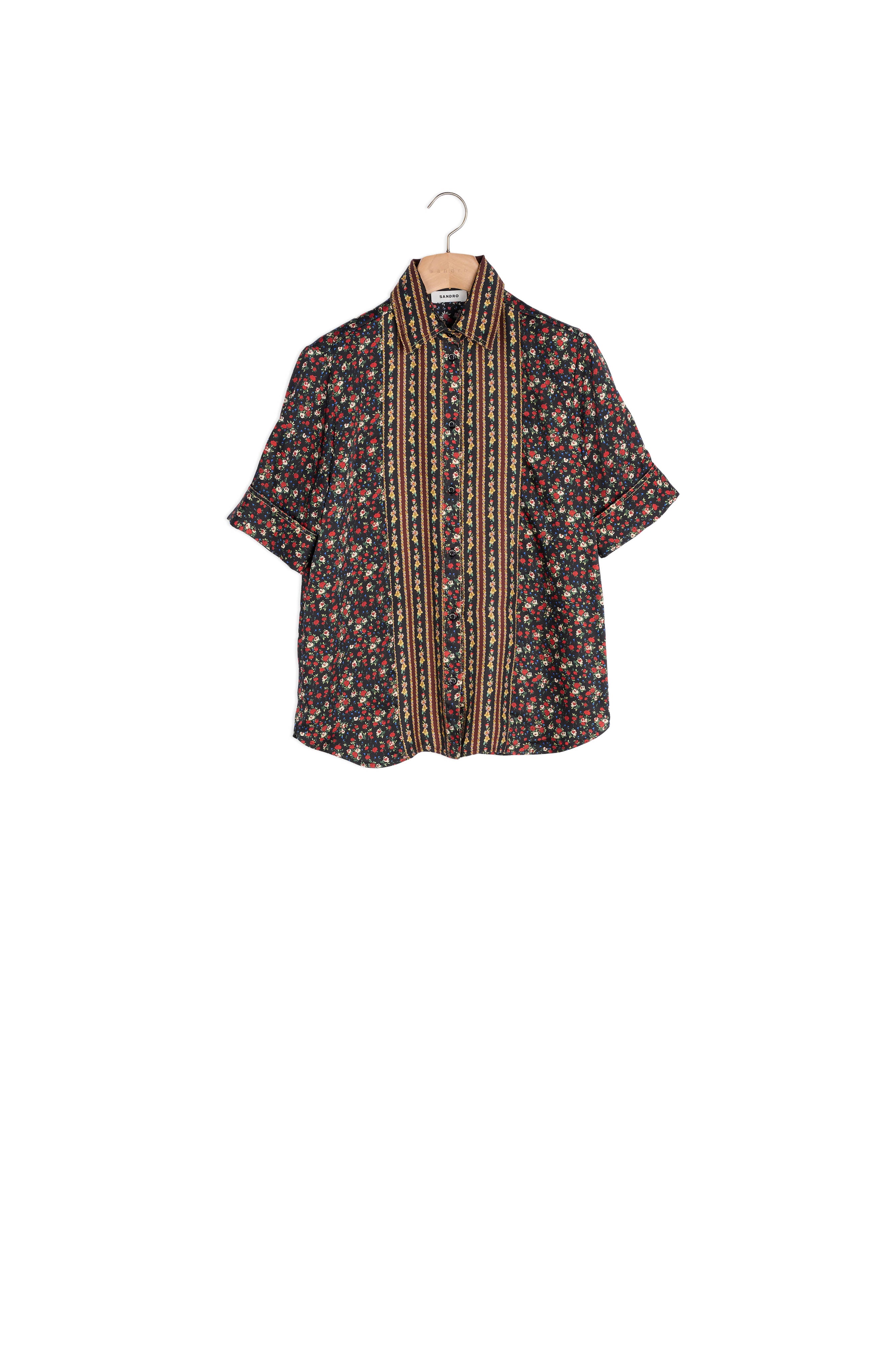 Chemise fleurie à manches courtes Sandro seconde main