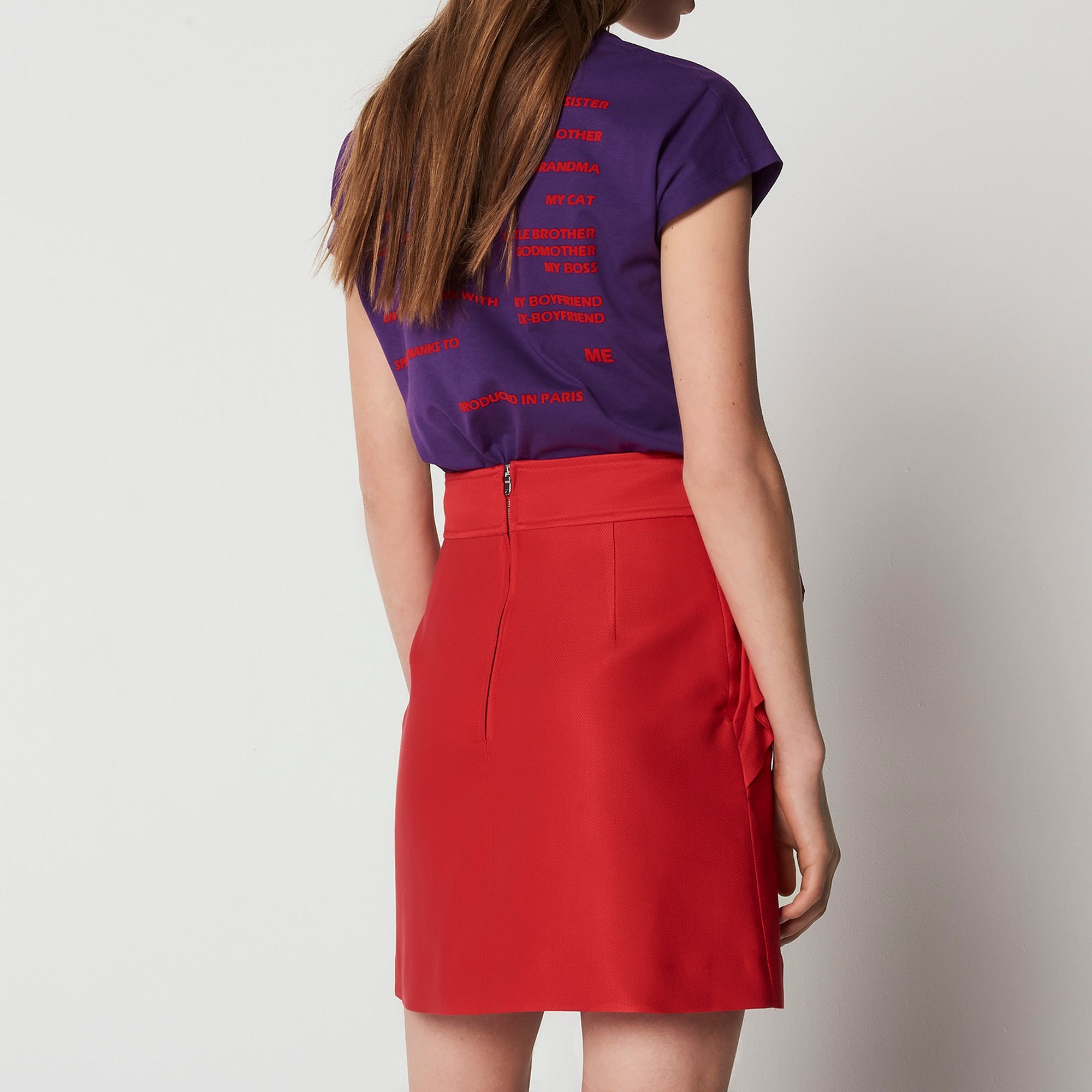 Jupe coton mélangé avec poches volantées Sandro seconde main