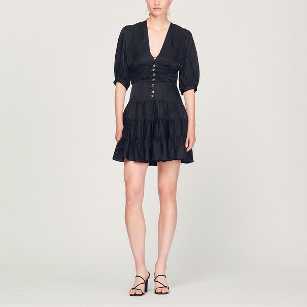 Robe volantée à manches courtes Sandro seconde main