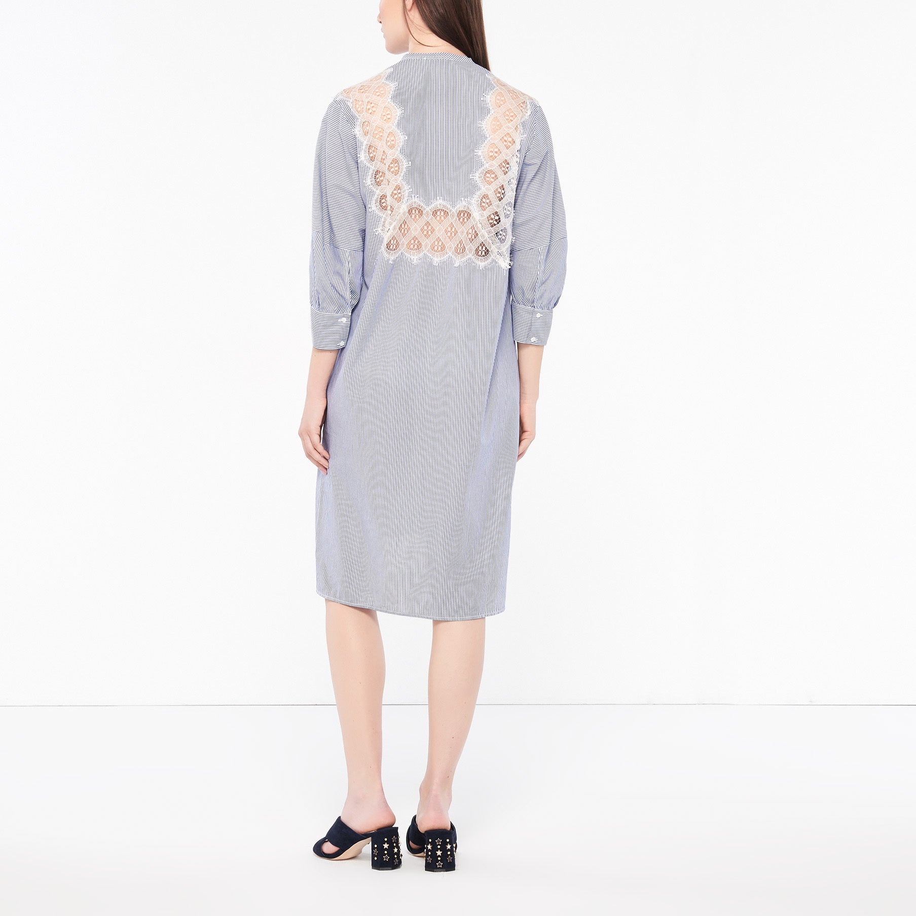 Robe tunique à rayures et dentelle Sandro seconde main