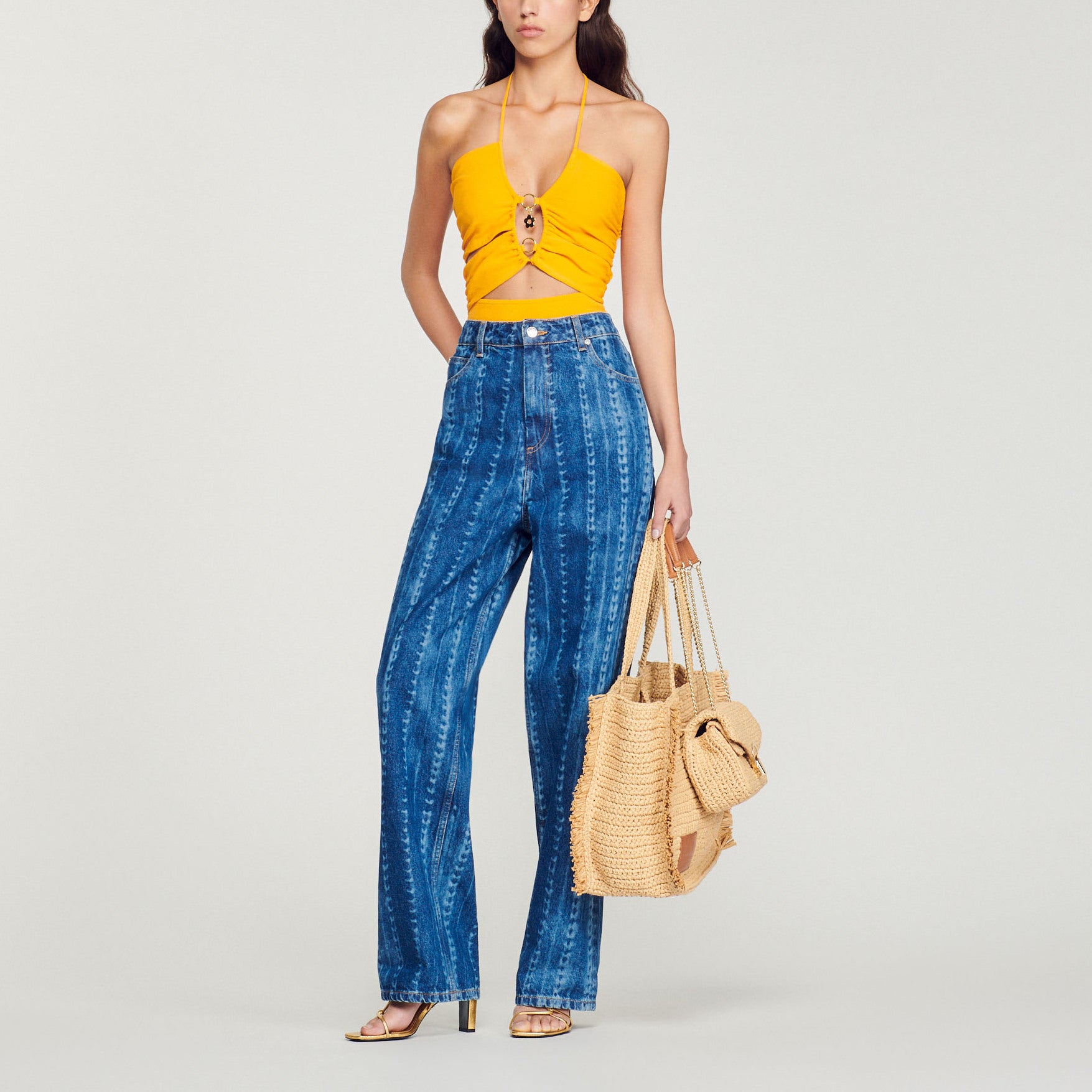 Jean à motifs délavés Sandro seconde main