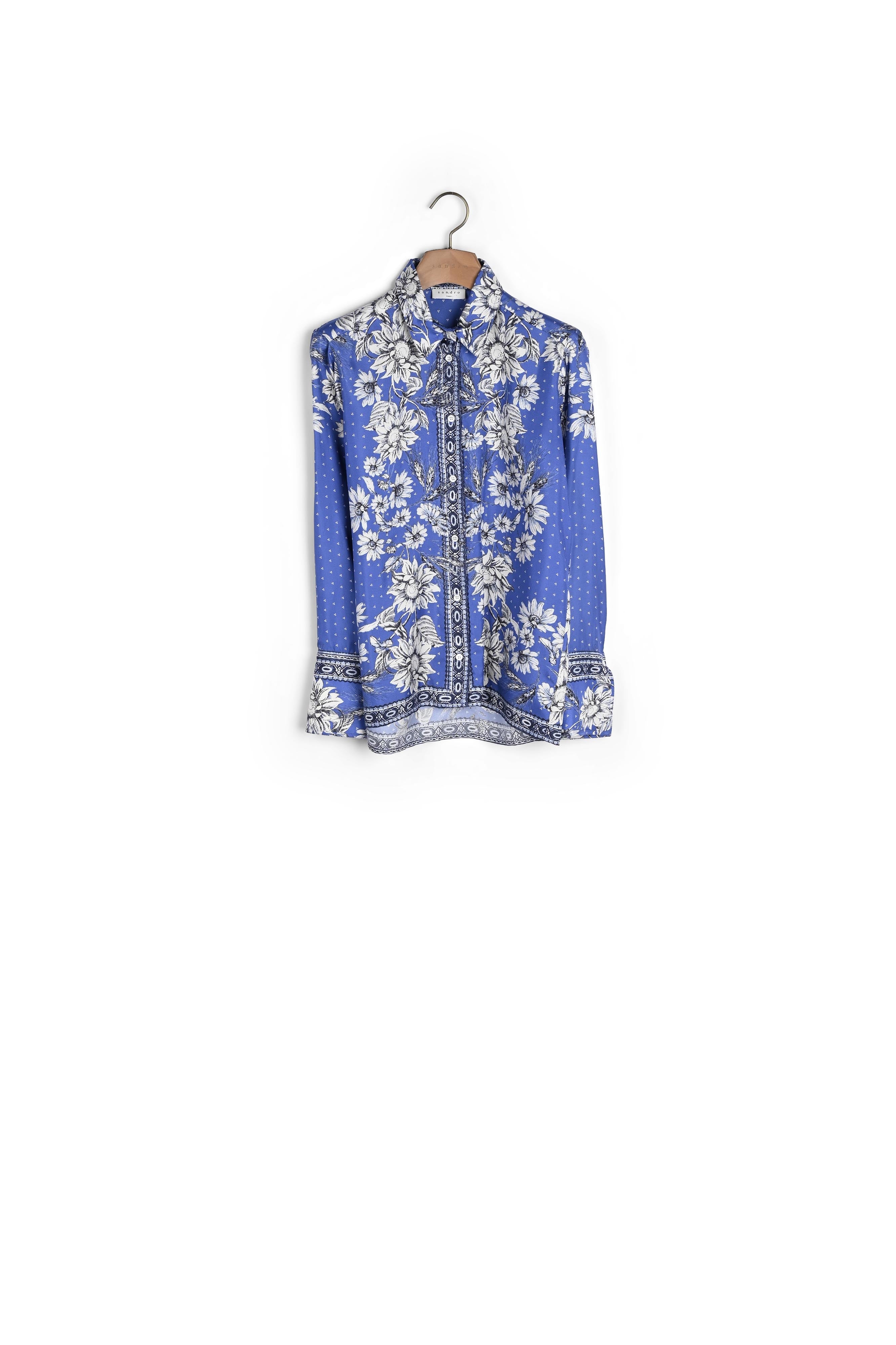 Chemise en soie imprimée Sandro seconde main