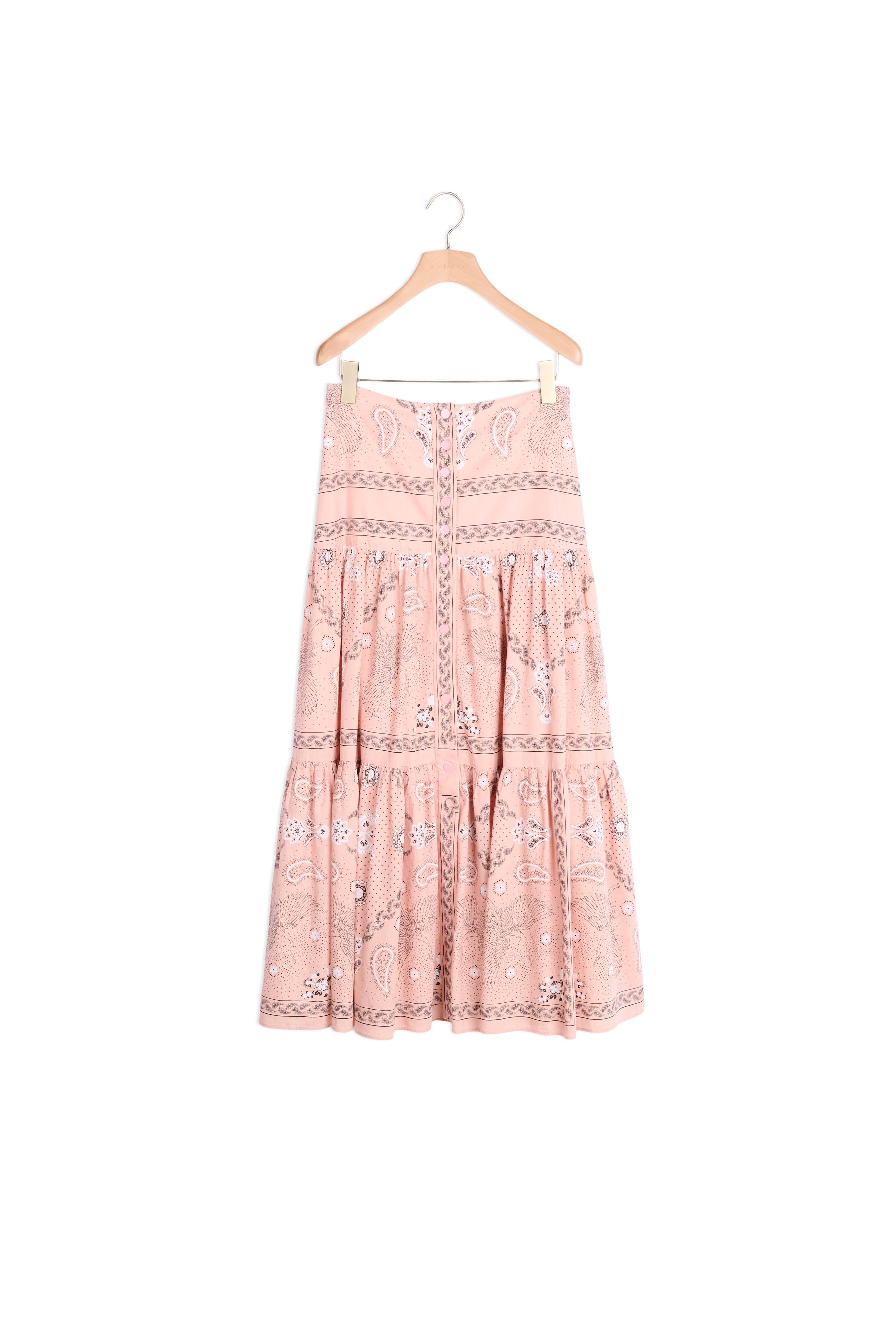 Jupe longue volumineuse imprimée Sandro seconde main