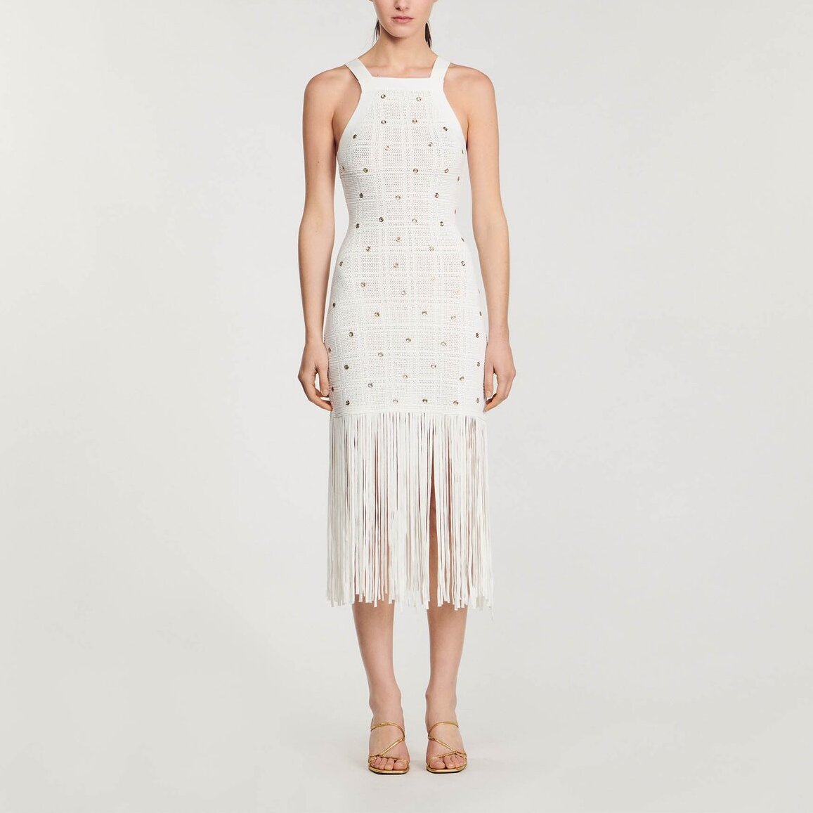 Robe midi à franges Sandro seconde main