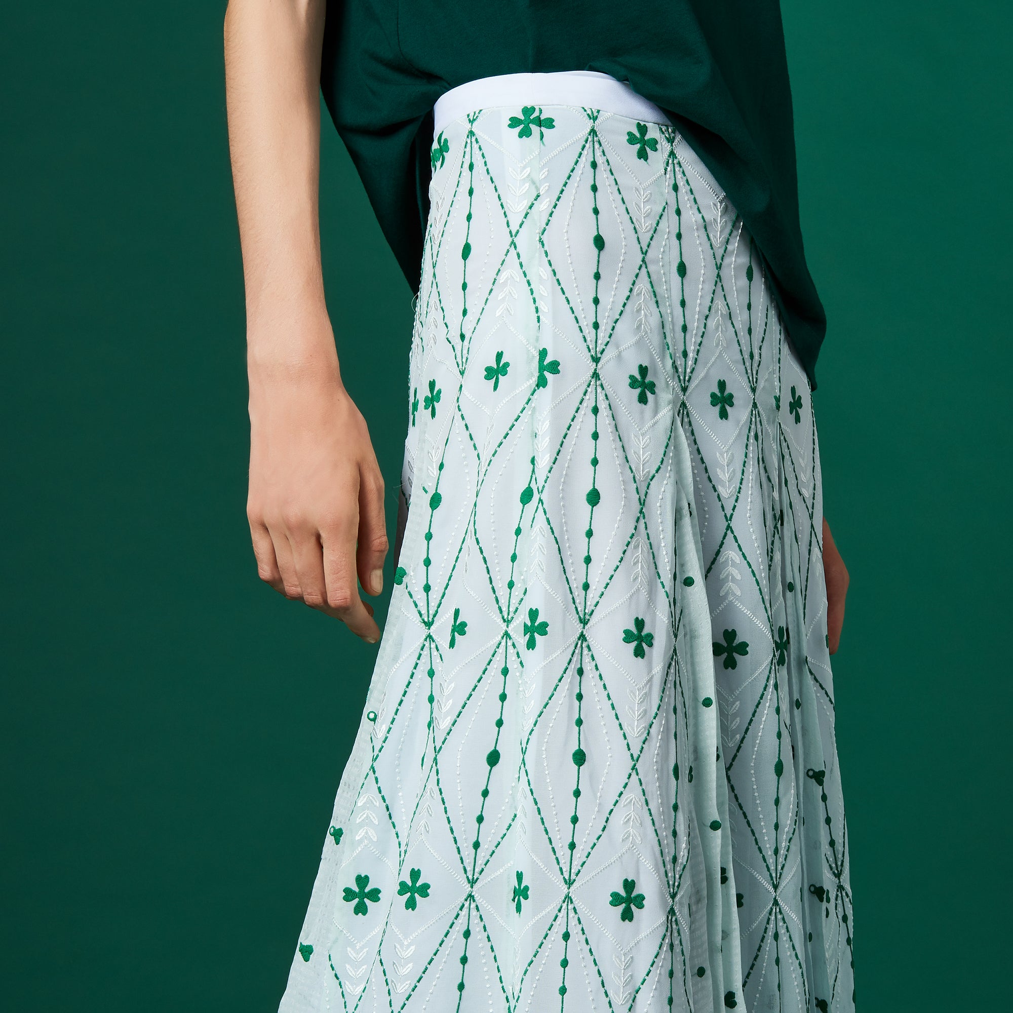 Jupe longue à broderie all over Sandro seconde main