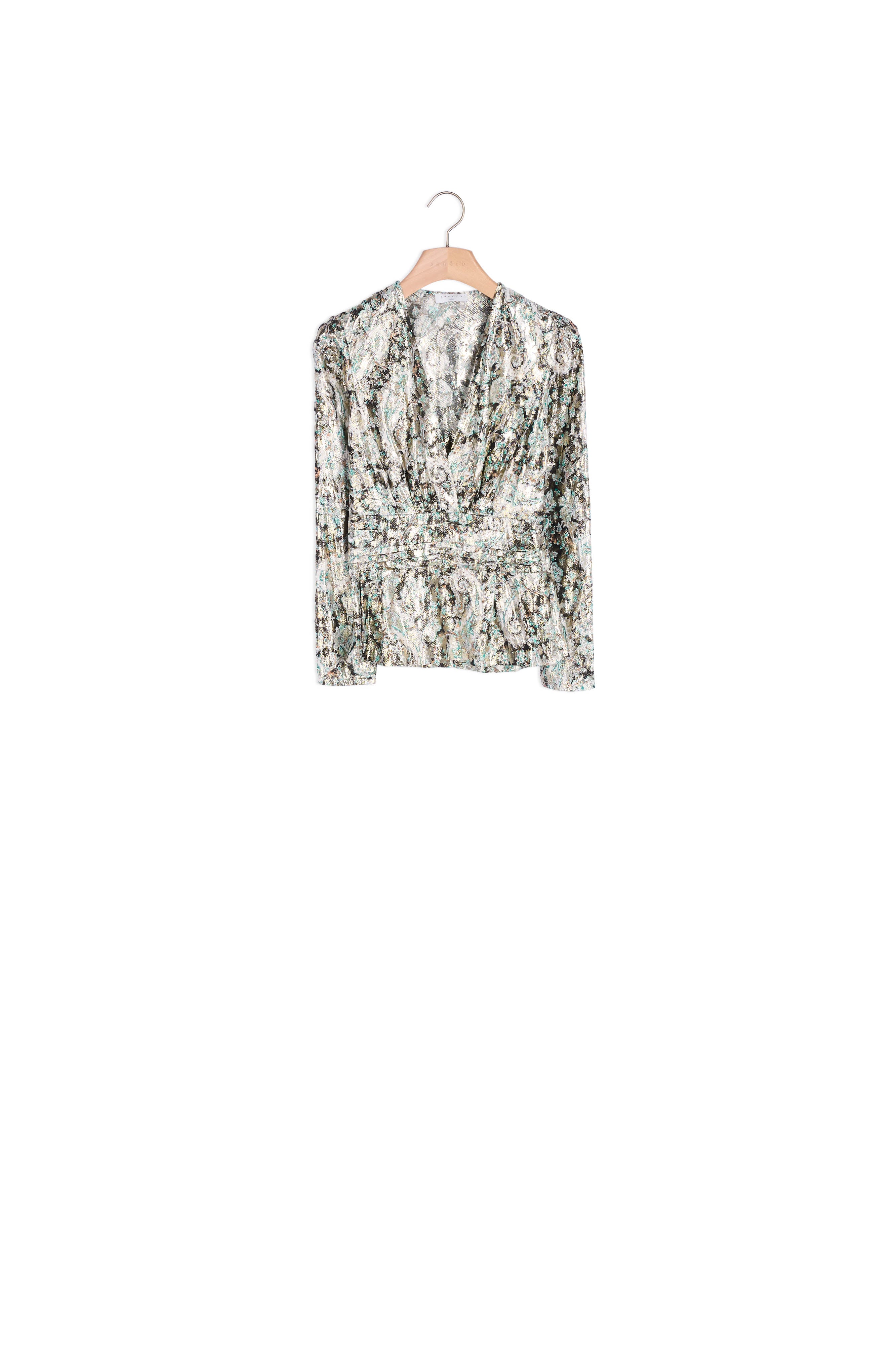 Top en jacquard lurex Sandro seconde main