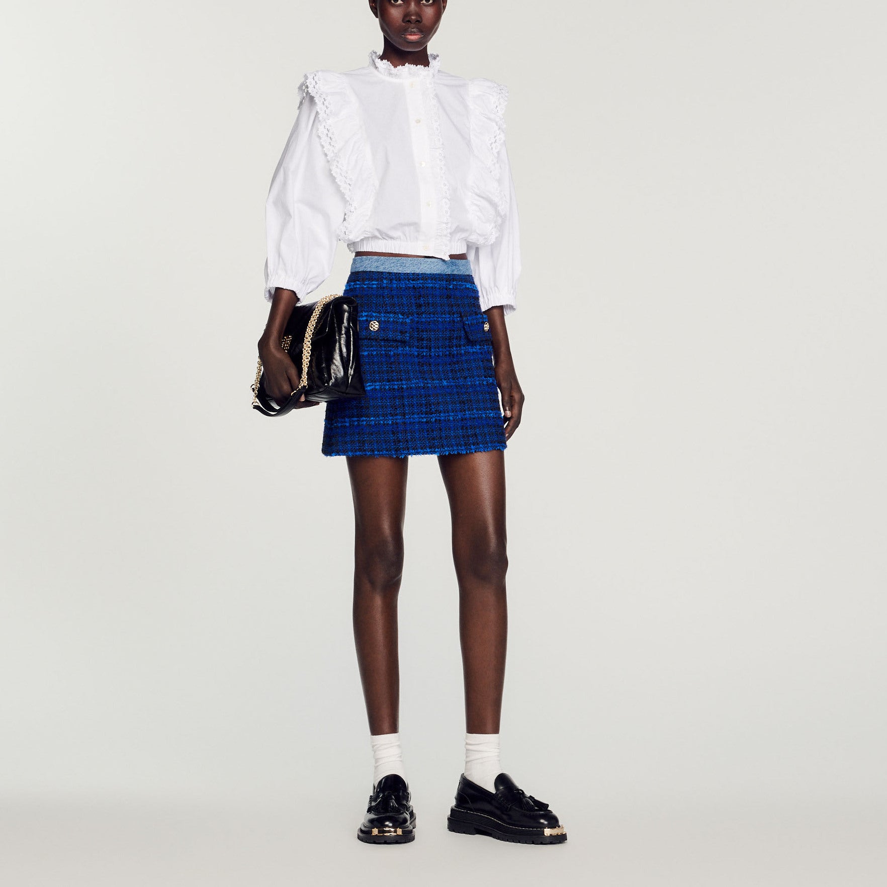 Jupe courte en tweed Sandro seconde main