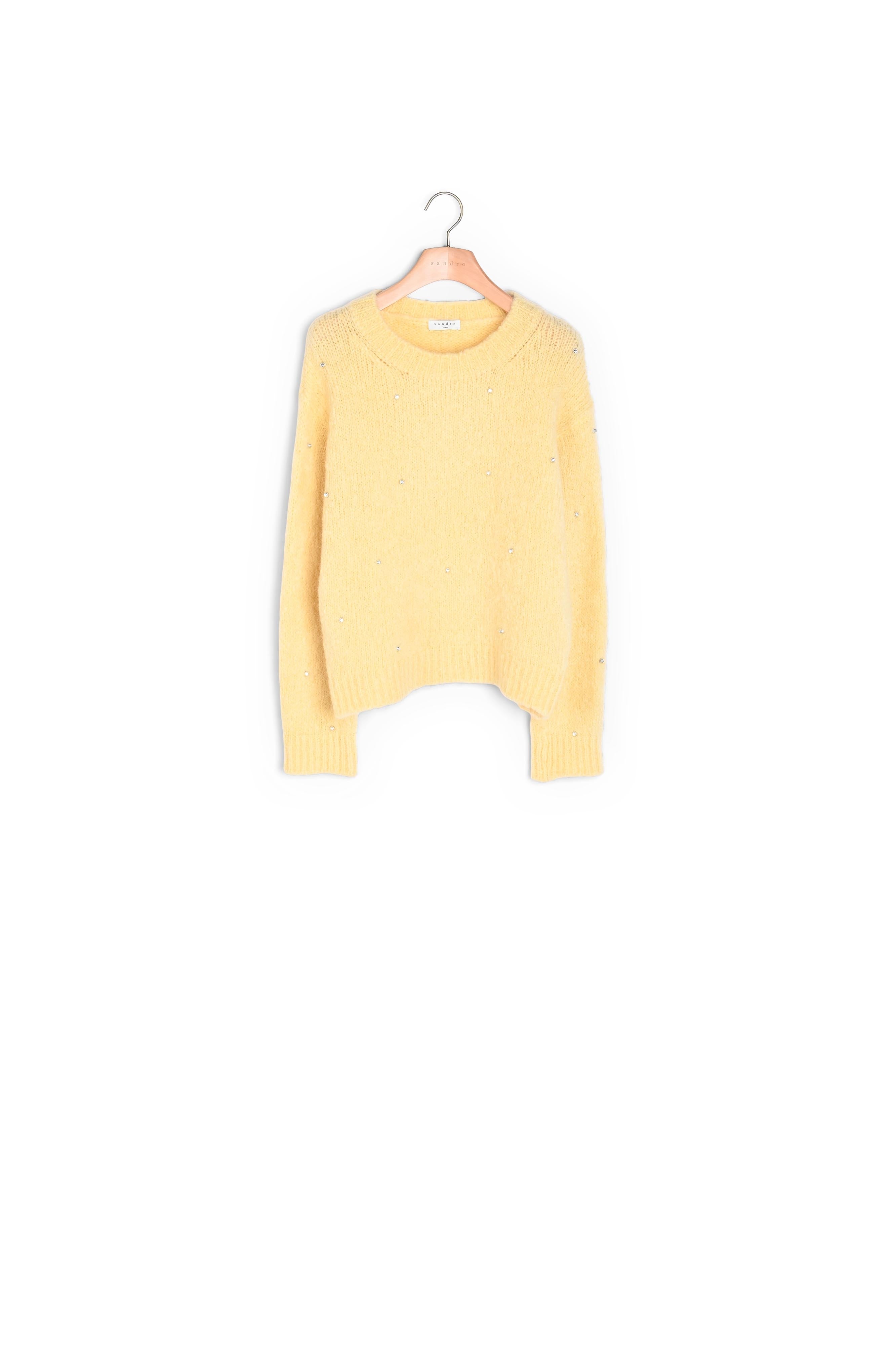 Pull col rond orné de strass Sandro seconde main