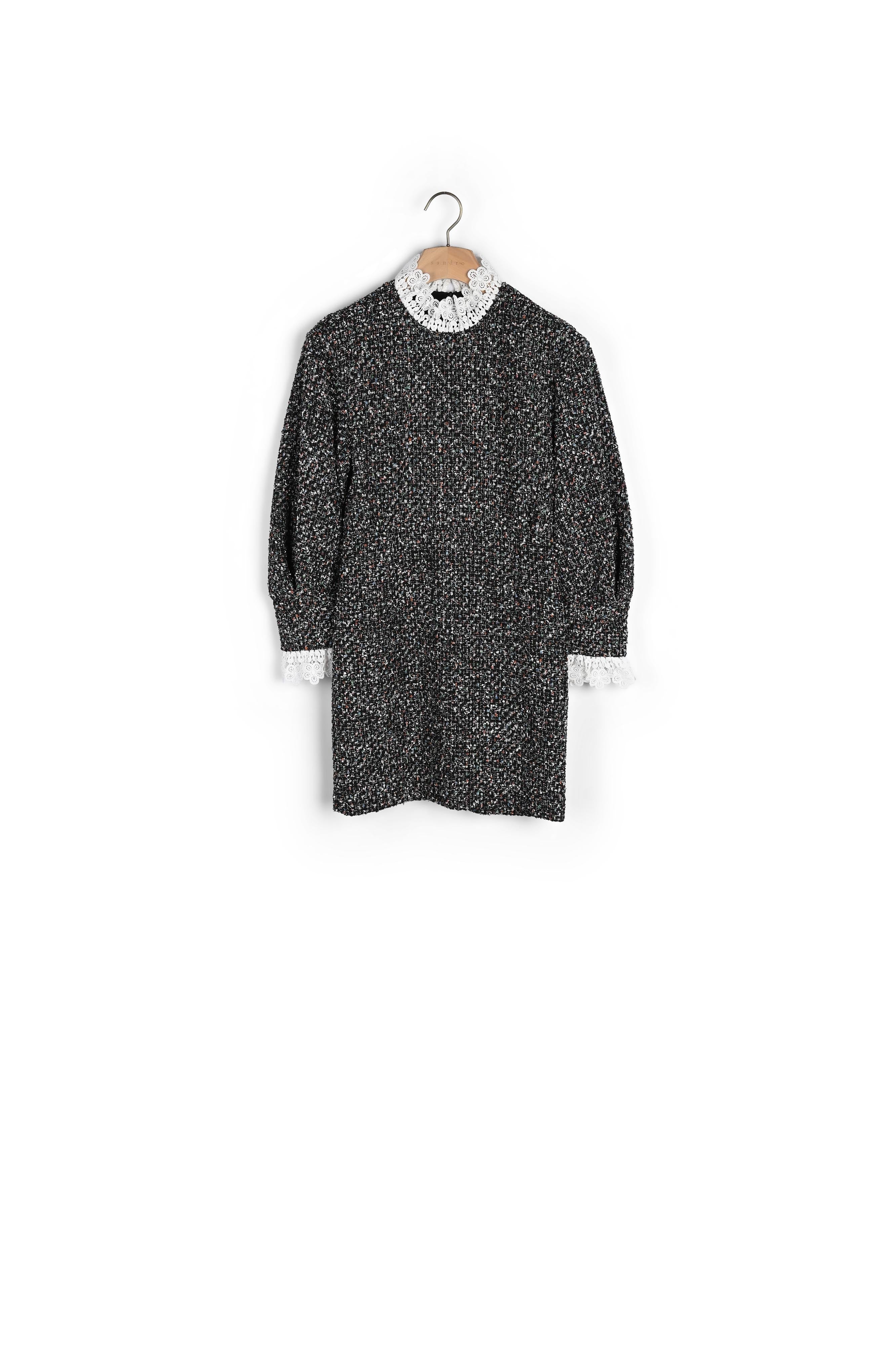 Robe en tweed à galon au col Sandro seconde main