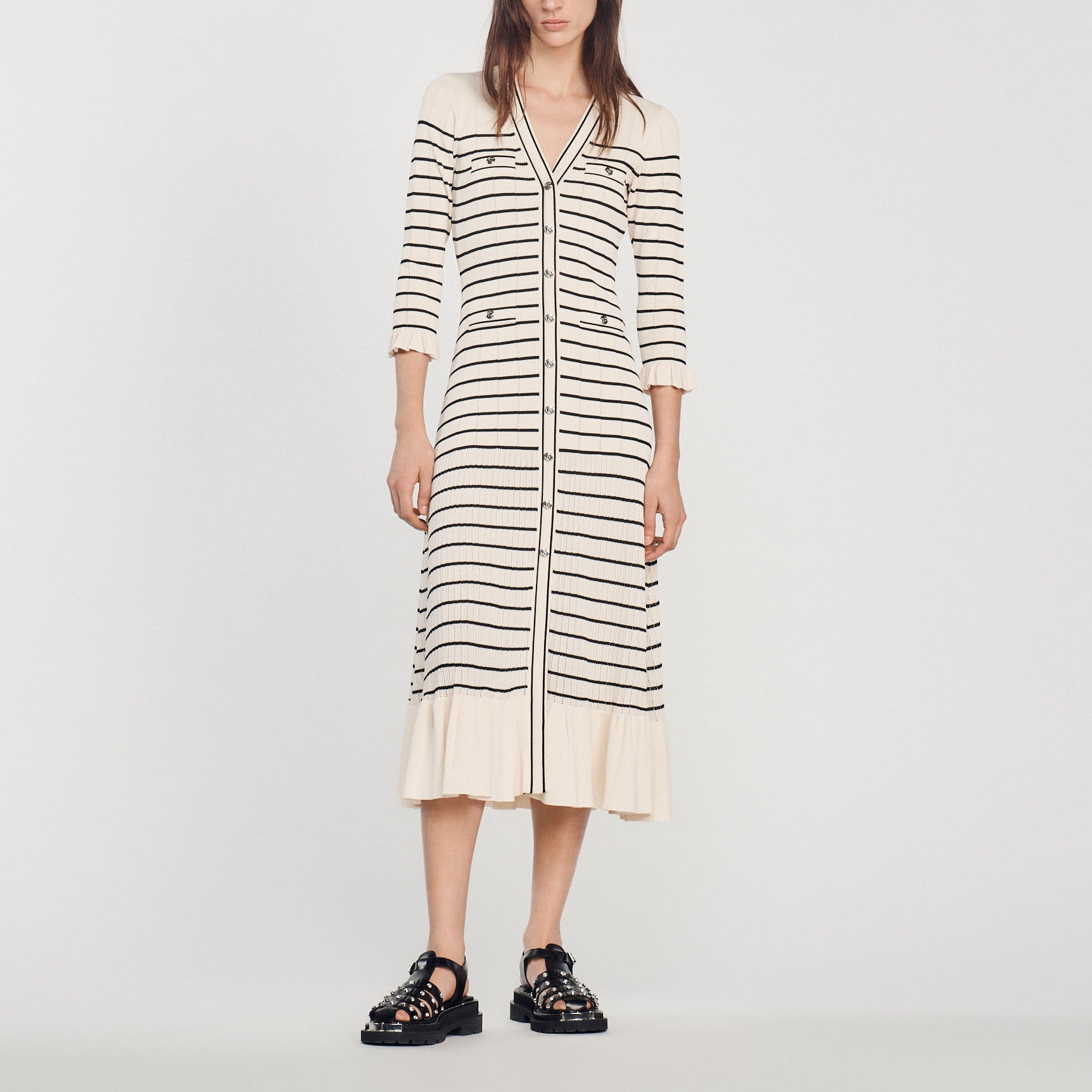 Robe longue marinière Sandro seconde main