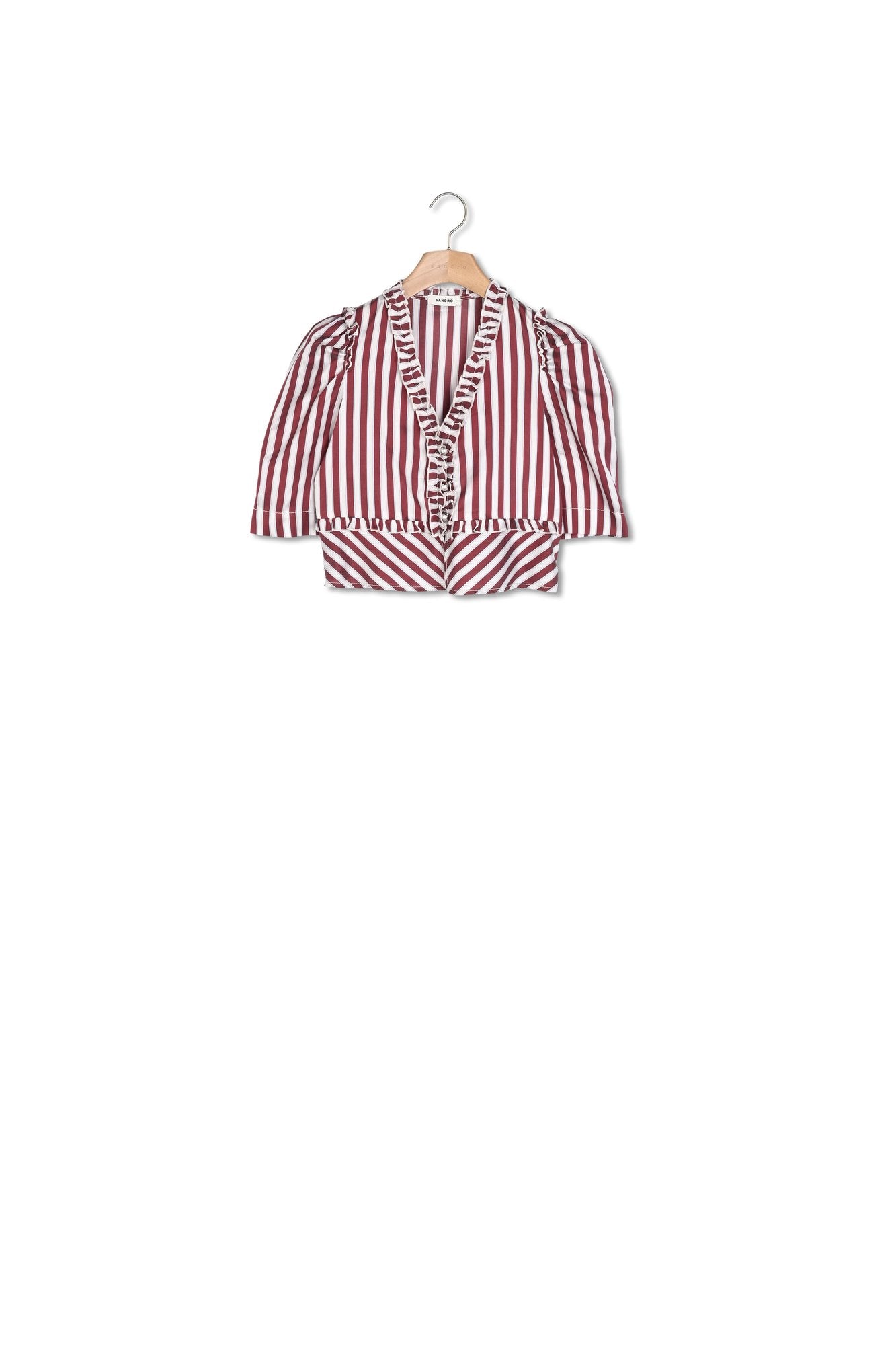 Chemise à rayures et volants Sandro seconde main