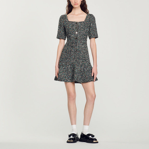 Robe courte en tweed Sandro seconde main
