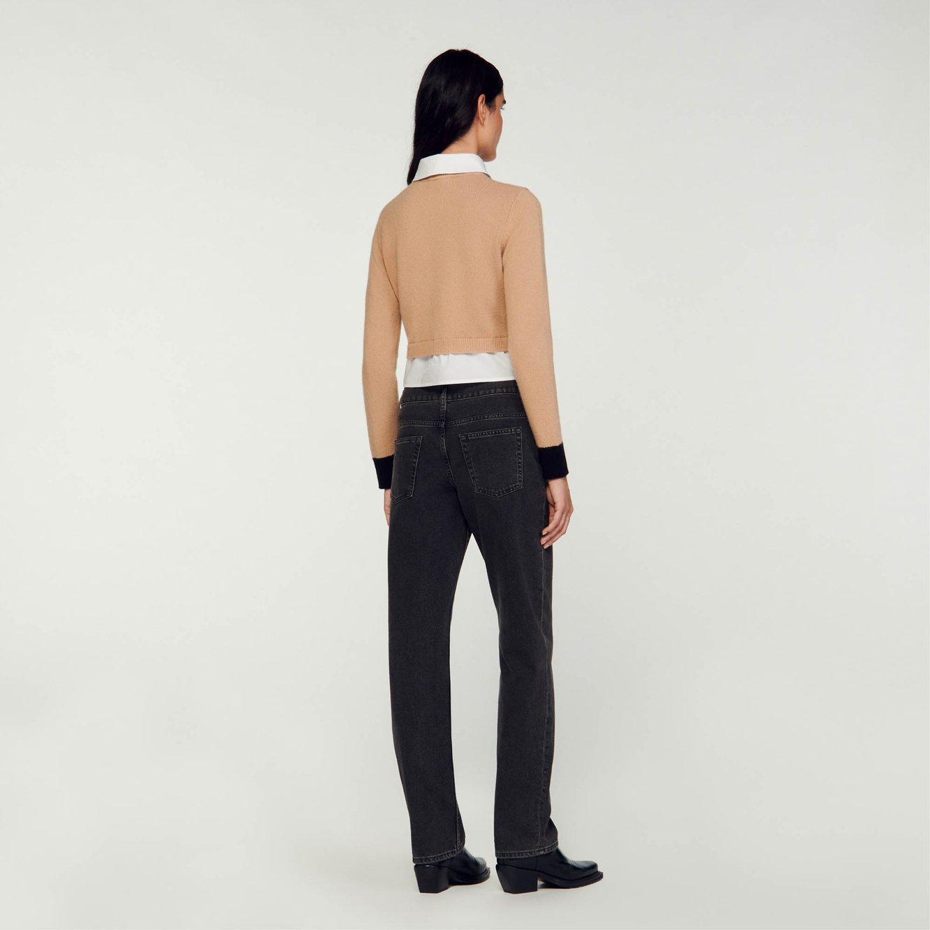Pull court en laine et cachemire Sandro seconde main