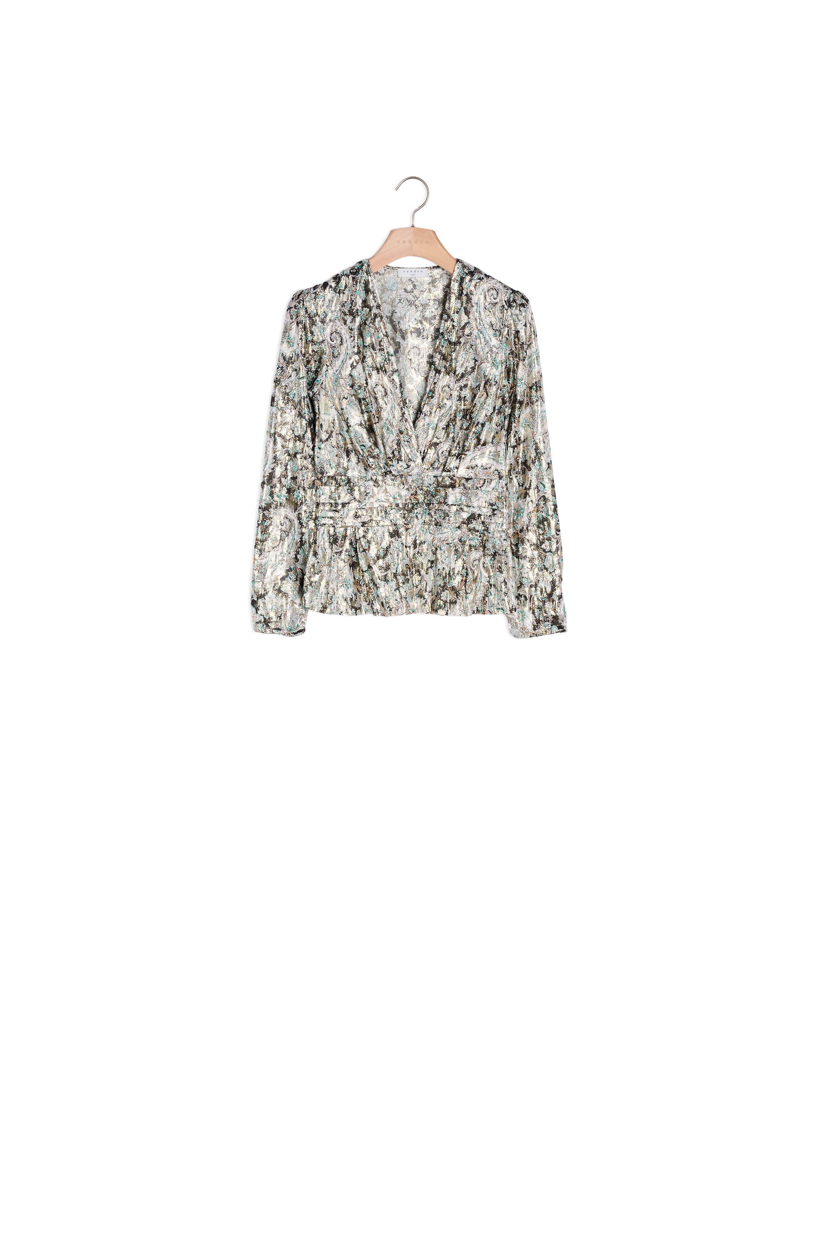 Top en jacquard lurex Sandro seconde main