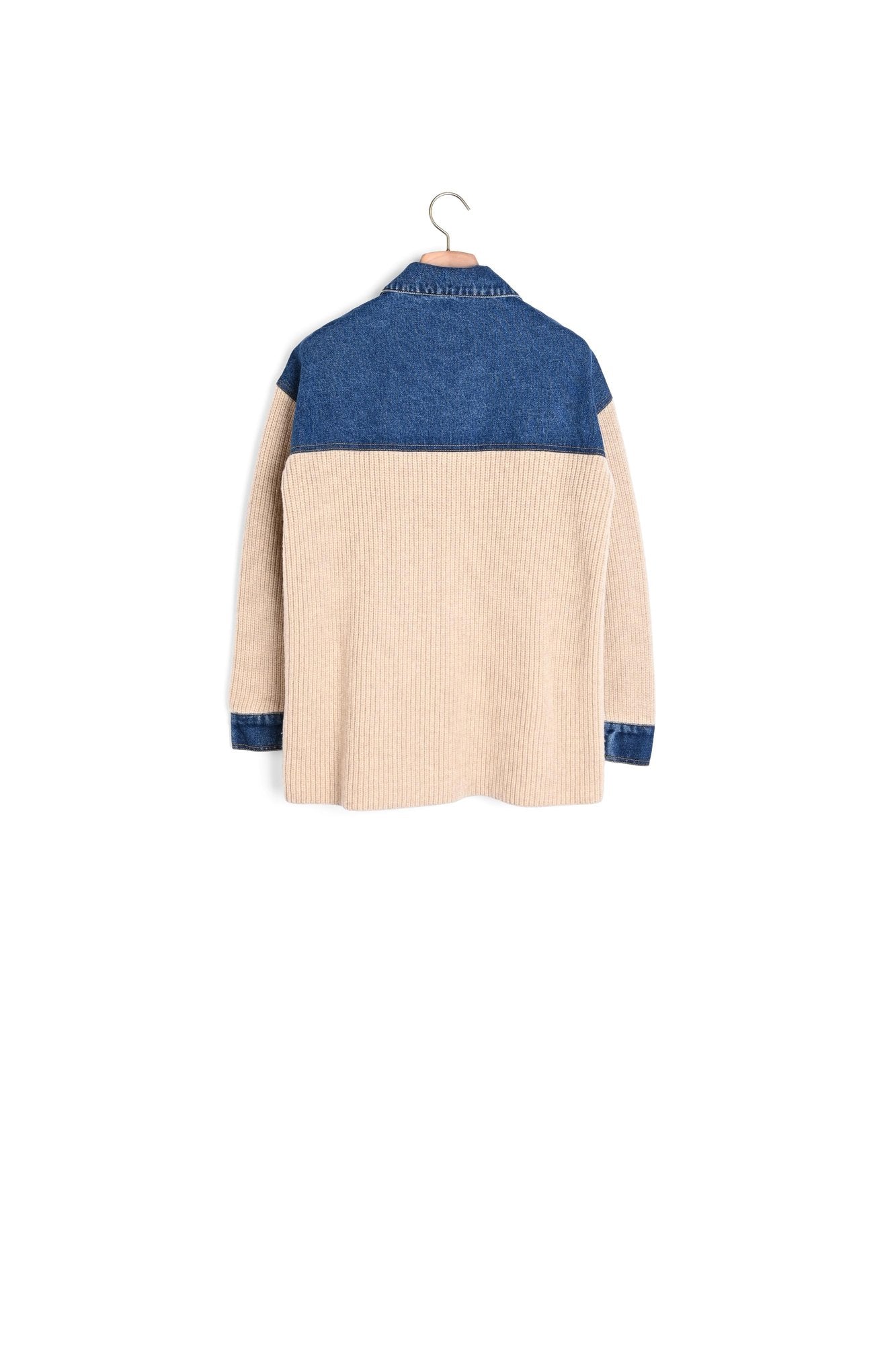 Cardicoat Maille et denim Sandro seconde main