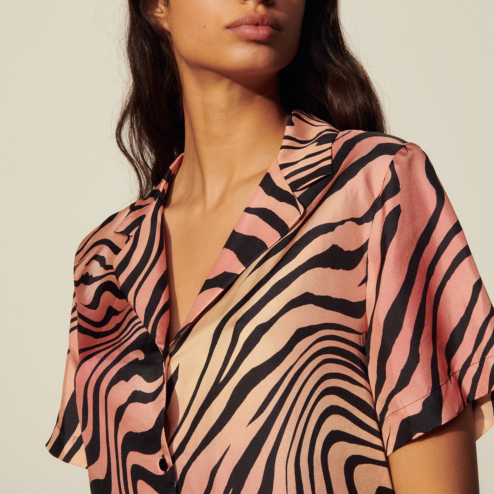 Chemise imprimée en soie Sandro seconde main