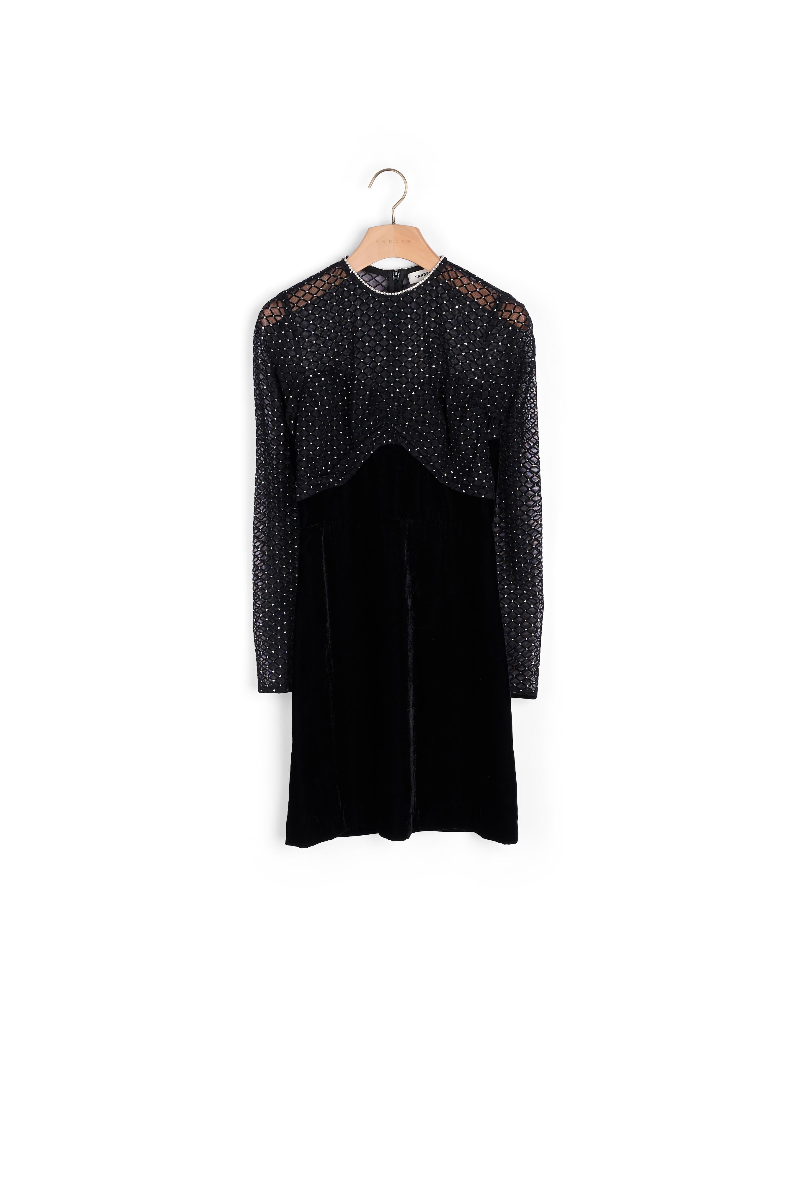 Robe en velours et strass Sandro seconde main