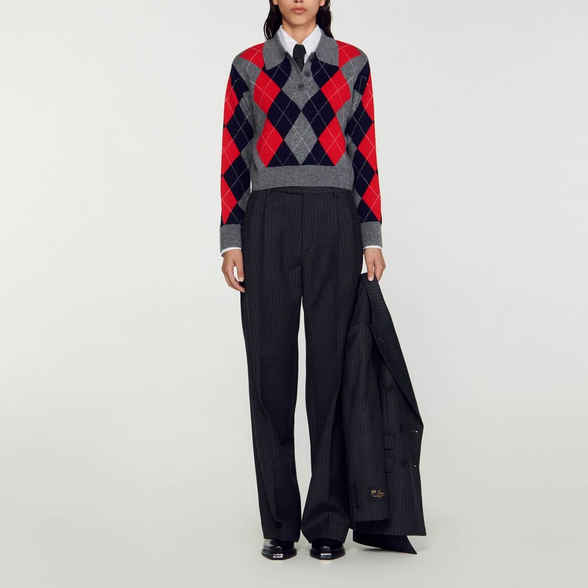 Pull polo losange Sandro seconde main