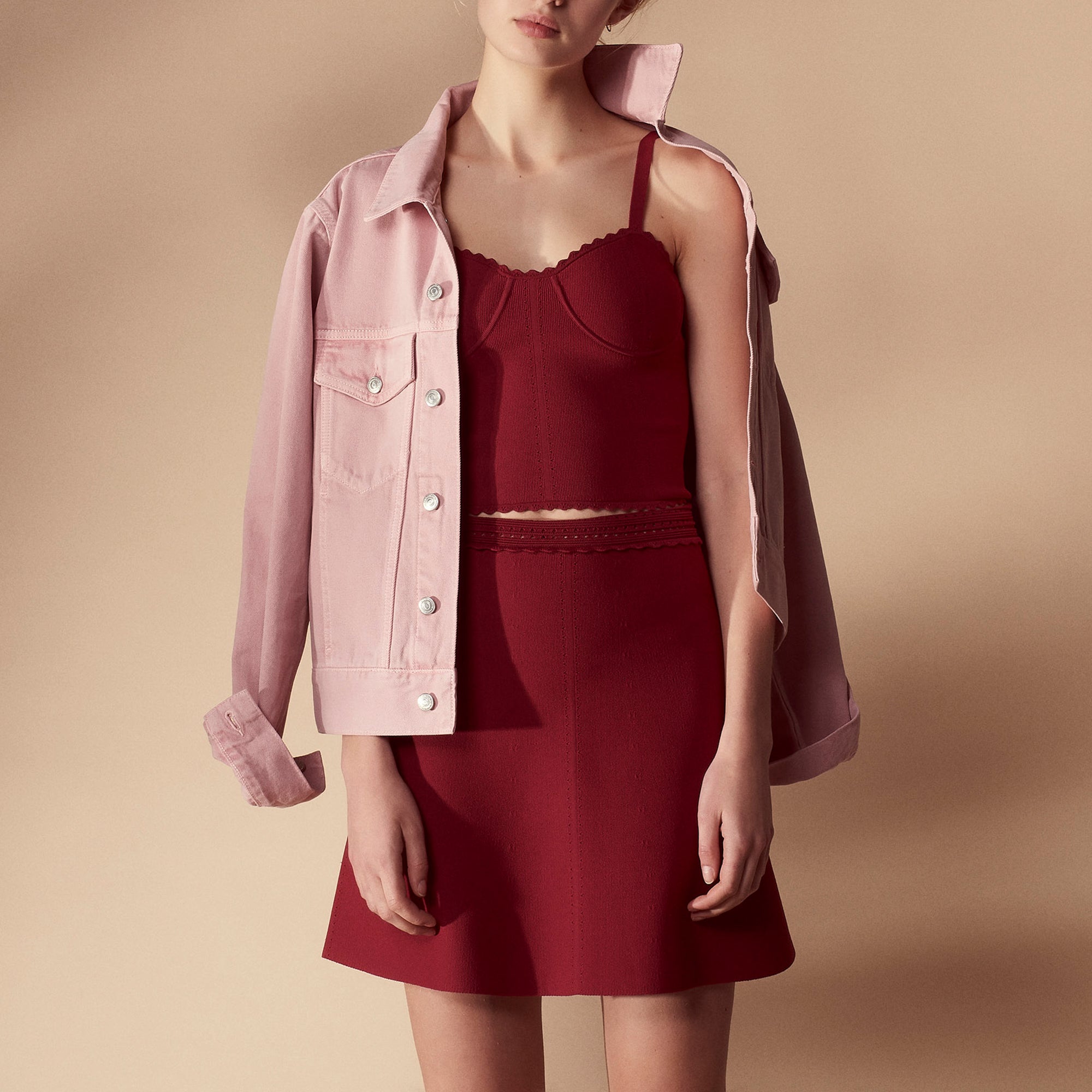 Jupe patineuse avec broderie à la taille Sandro seconde main