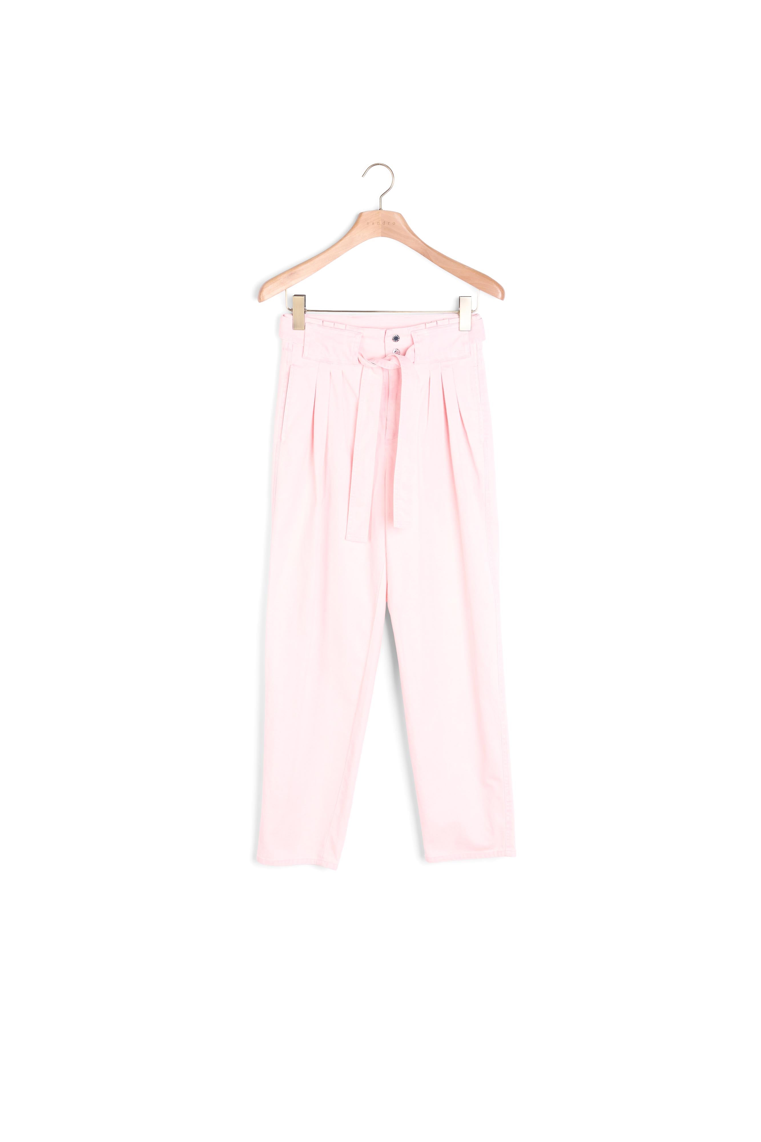 Pantalon en coton-lin mélangé Sandro seconde main