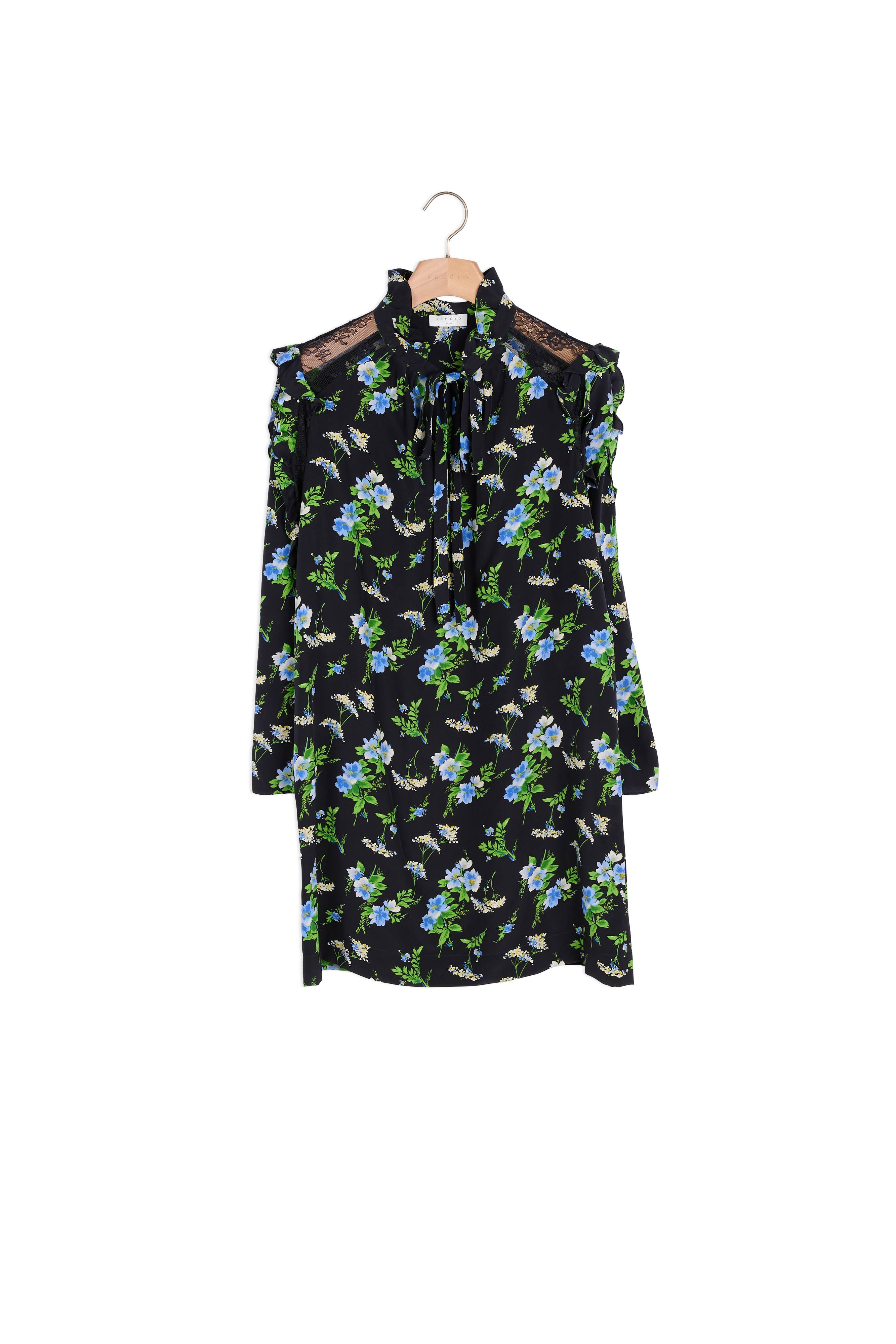 Robe imprimée avec insert de dentelle Sandro seconde main