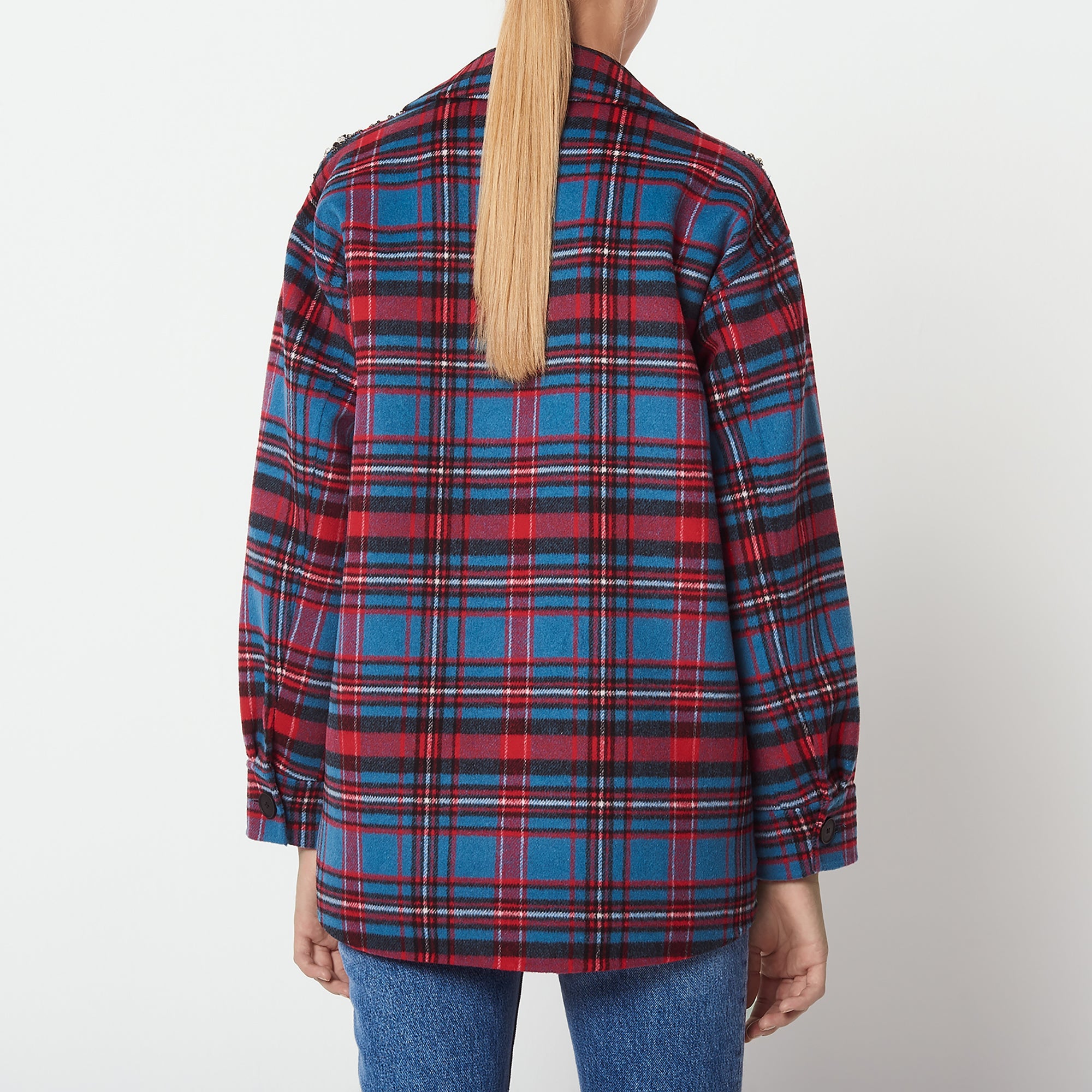 Veste à carreaux ornée de studs Sandro seconde main