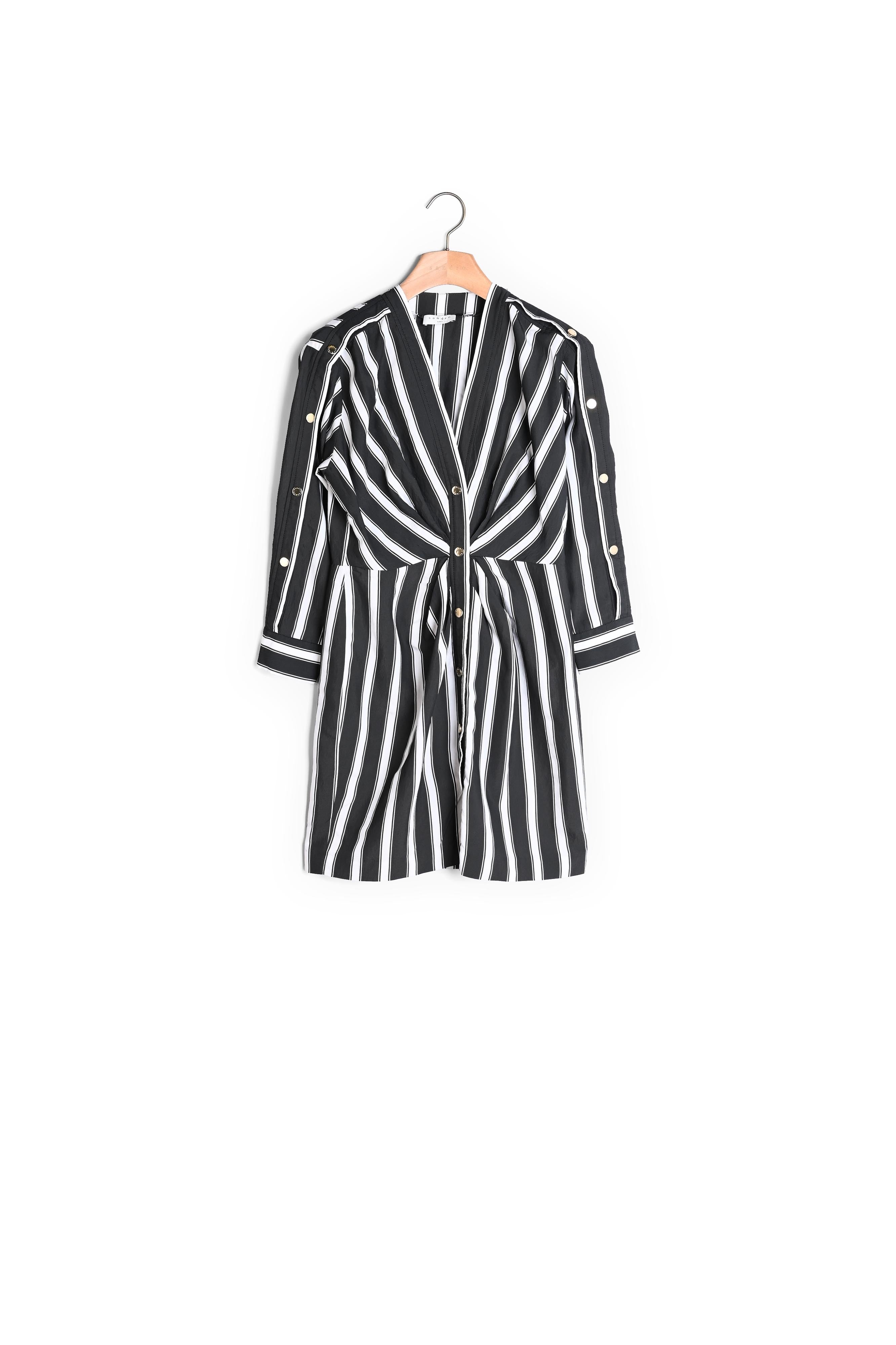 Robe courte rayée à encolure en V Sandro seconde main