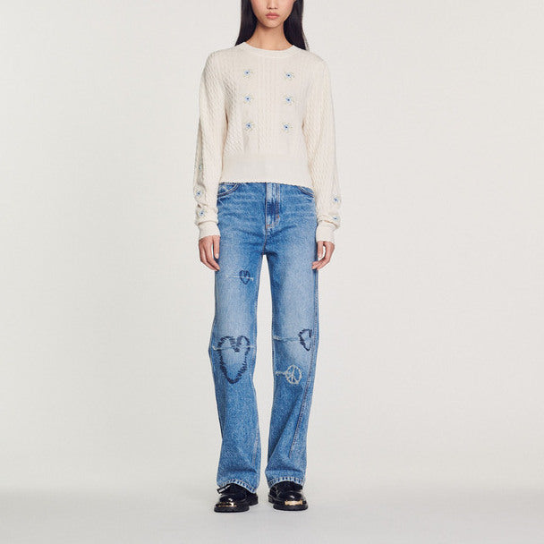 Pull en Maille brodé Sandro seconde main