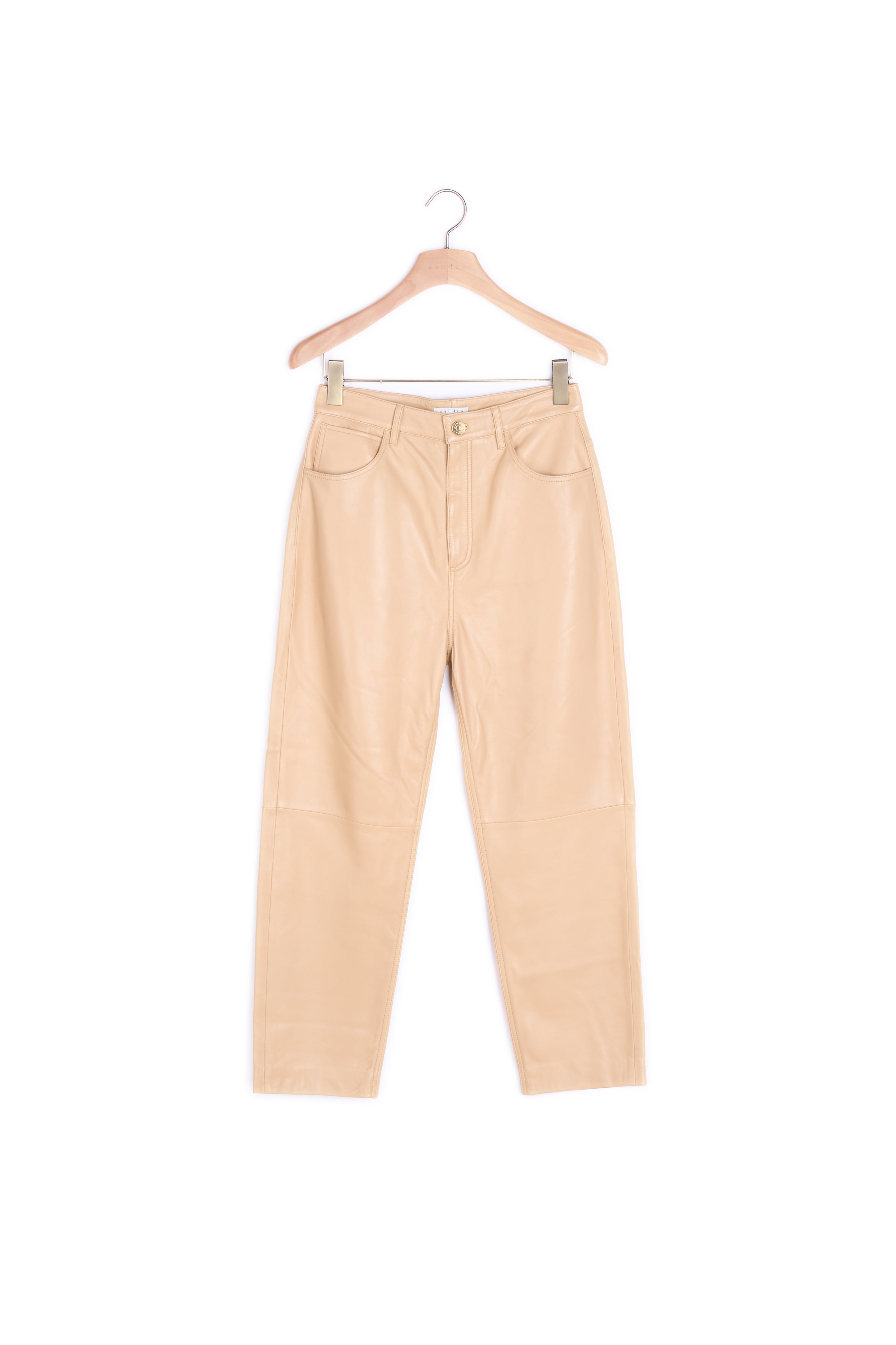 Pantalon en cuir coupe mom Sandro seconde main
