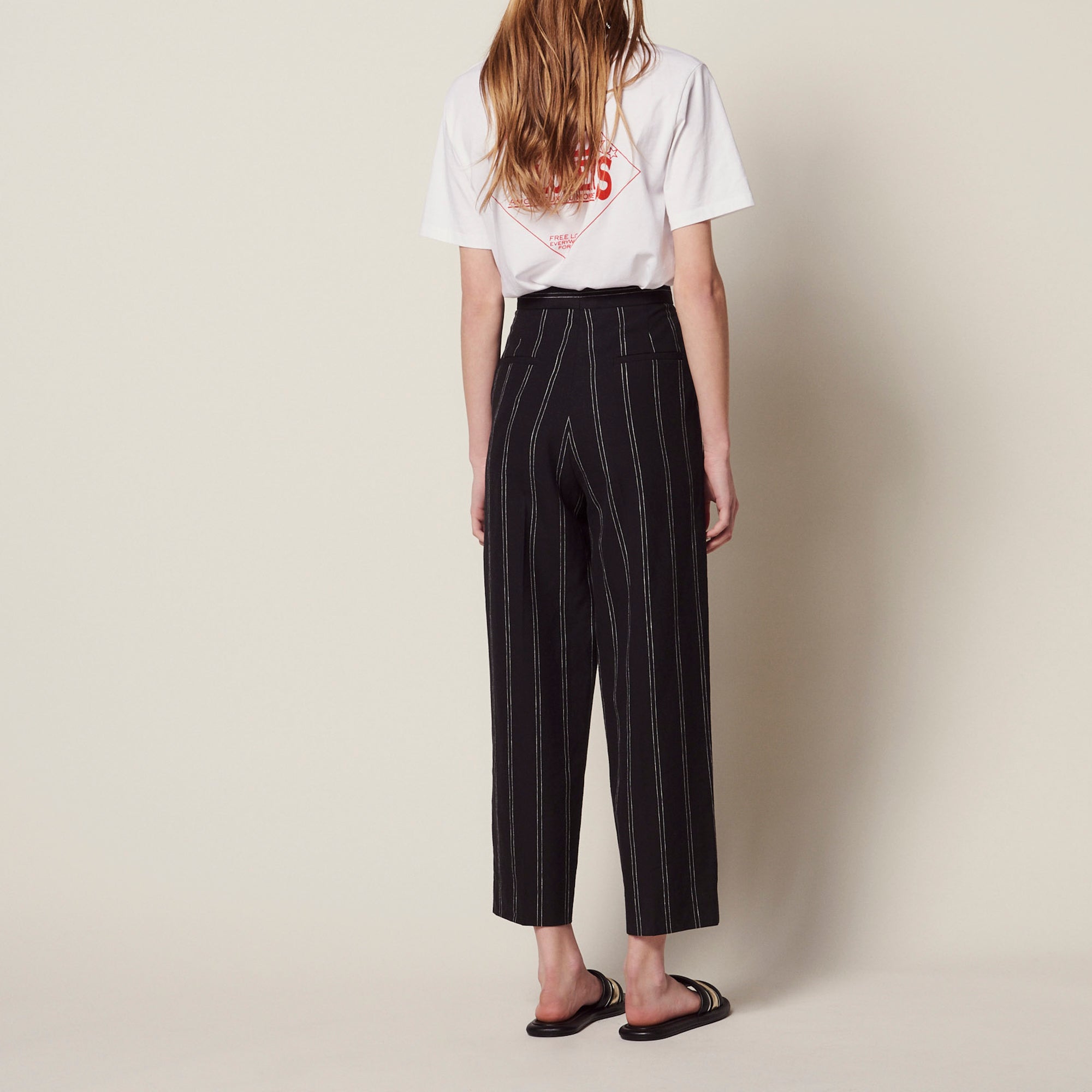 Pantalon à pinces rayé assorti Sandro seconde main