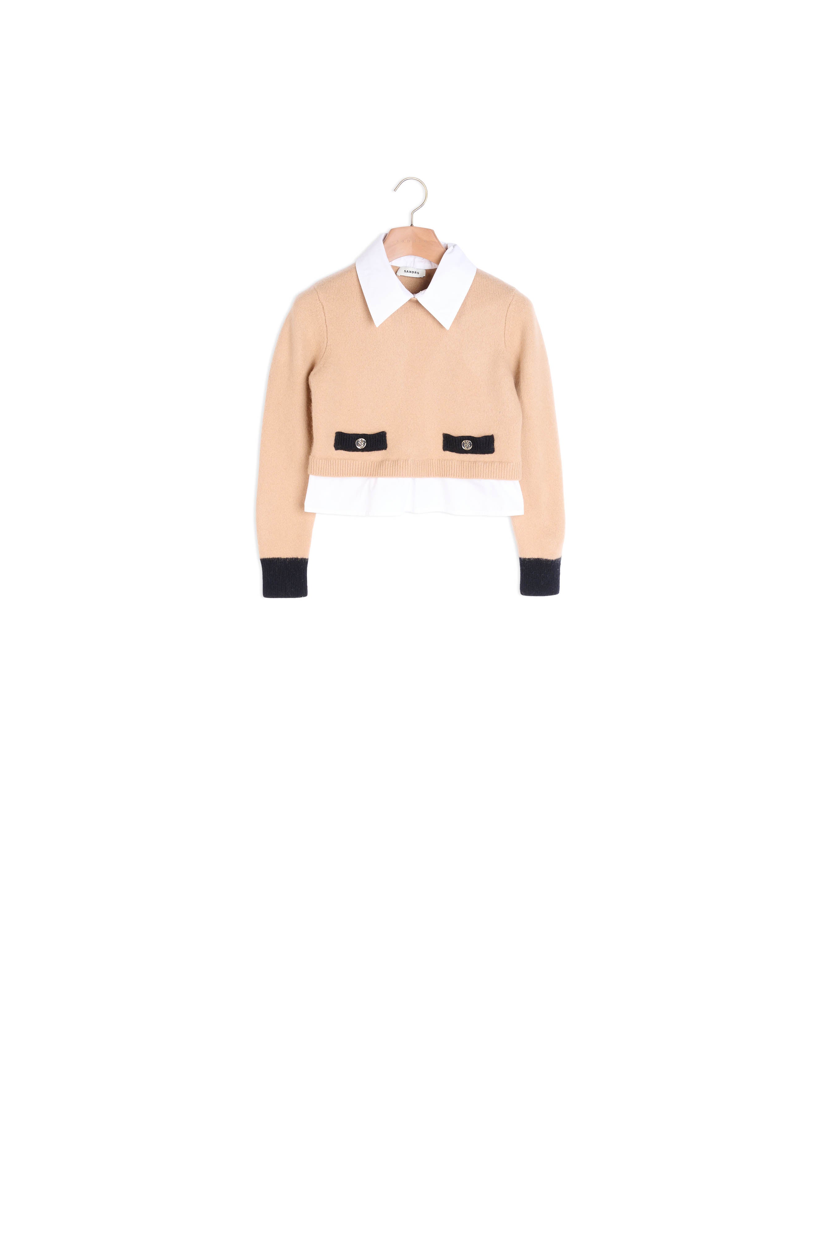 Pull court en laine et cachemire Sandro seconde main