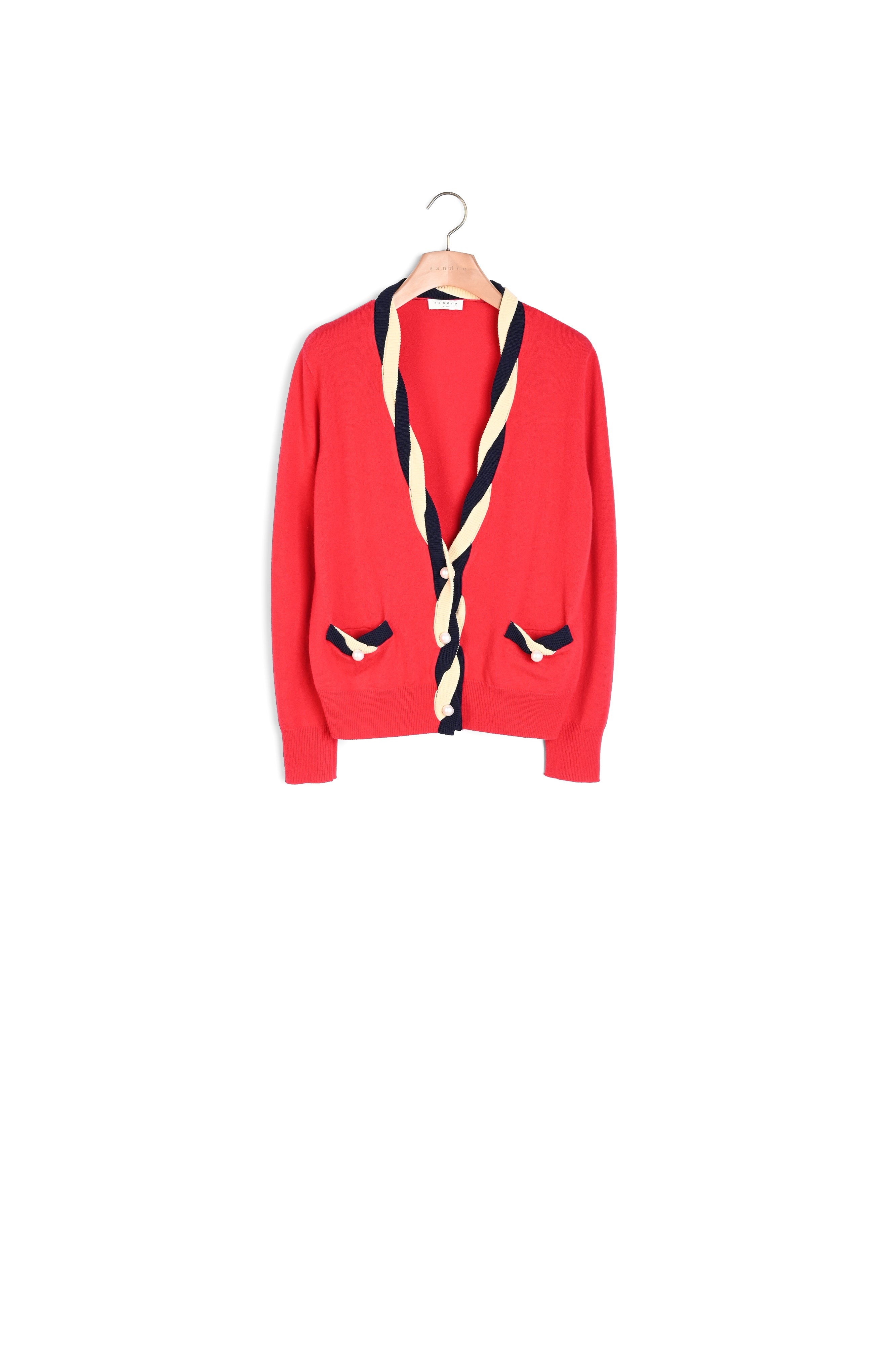 Cardigan court en laine et cachemire Sandro seconde main