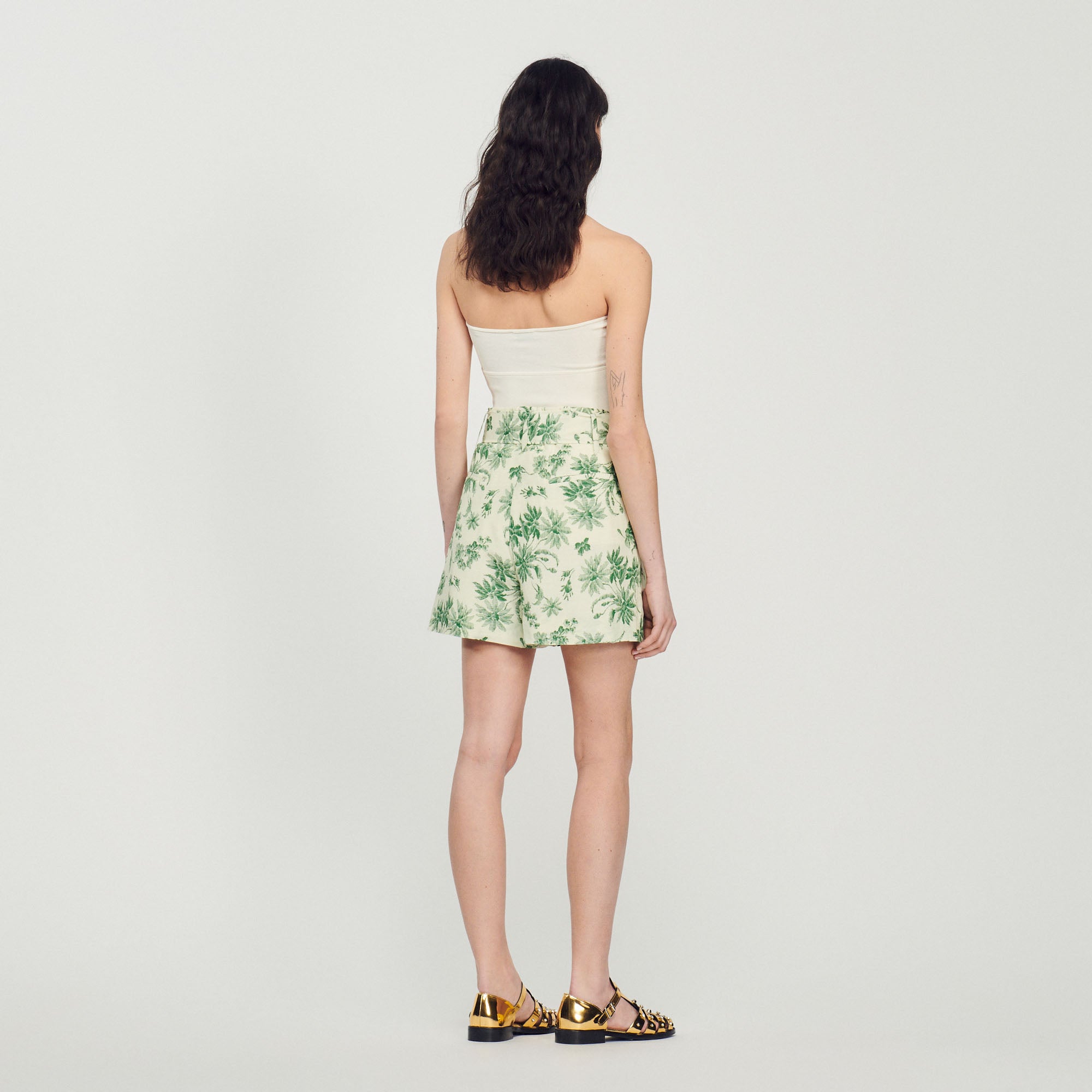 Short large imprimé palmiers Sandro seconde main