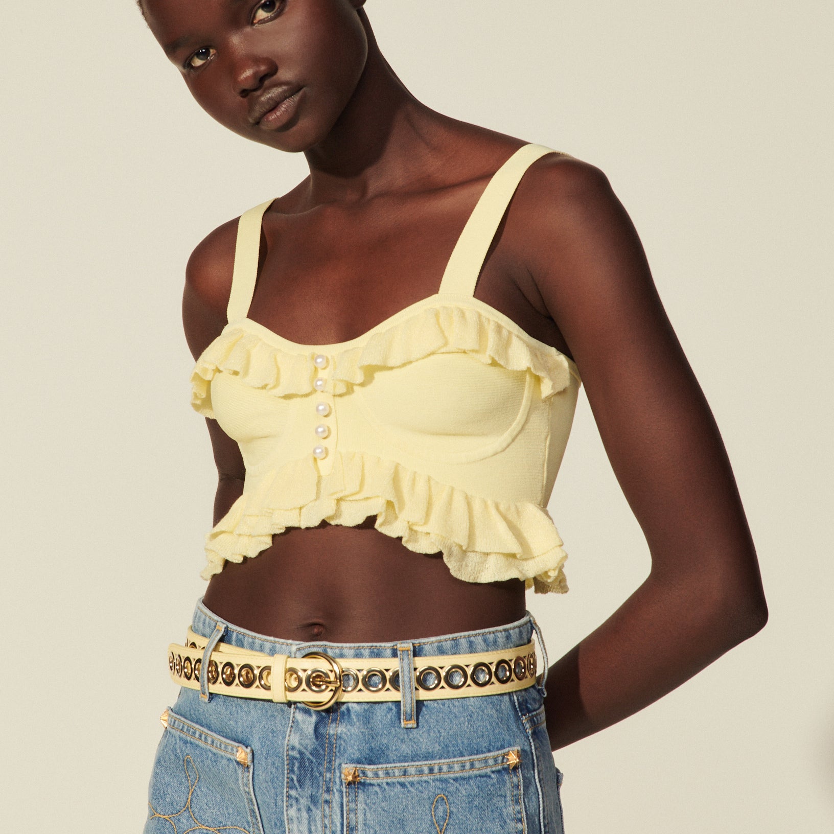 Brassière en Maille esprit lingerie Sandro seconde main