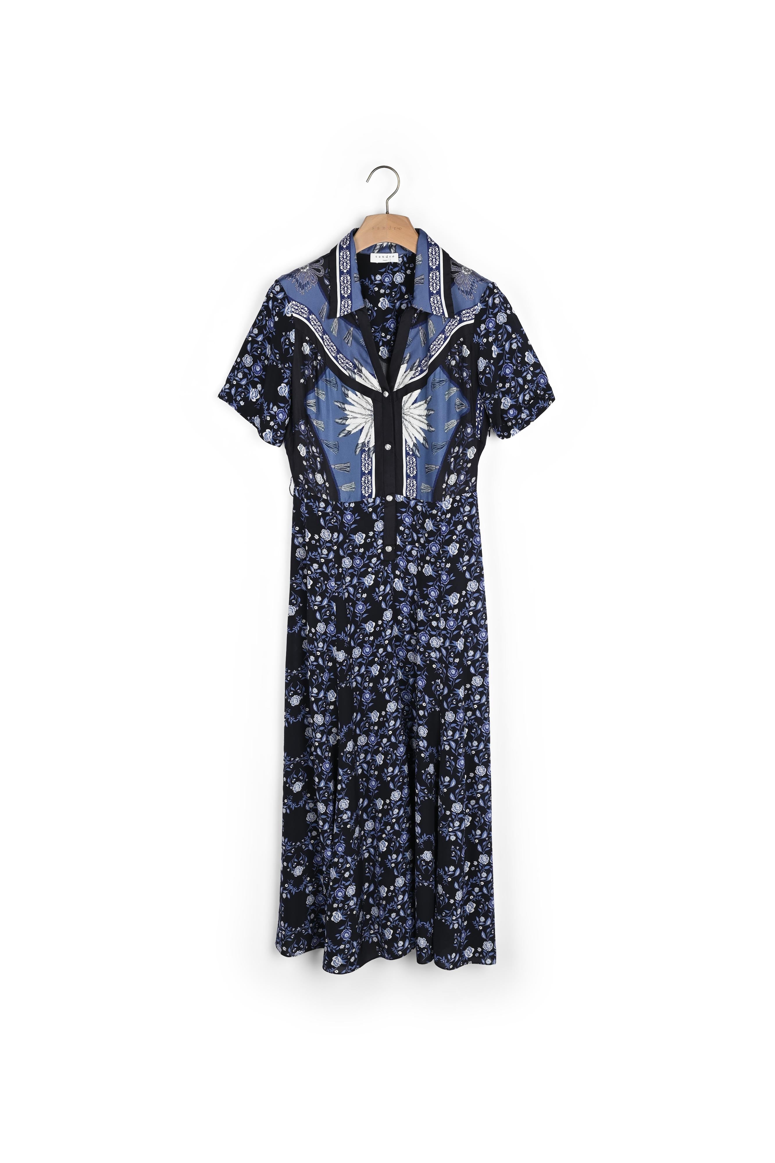 Robe Chemise longue fluide imprimée Sandro seconde main