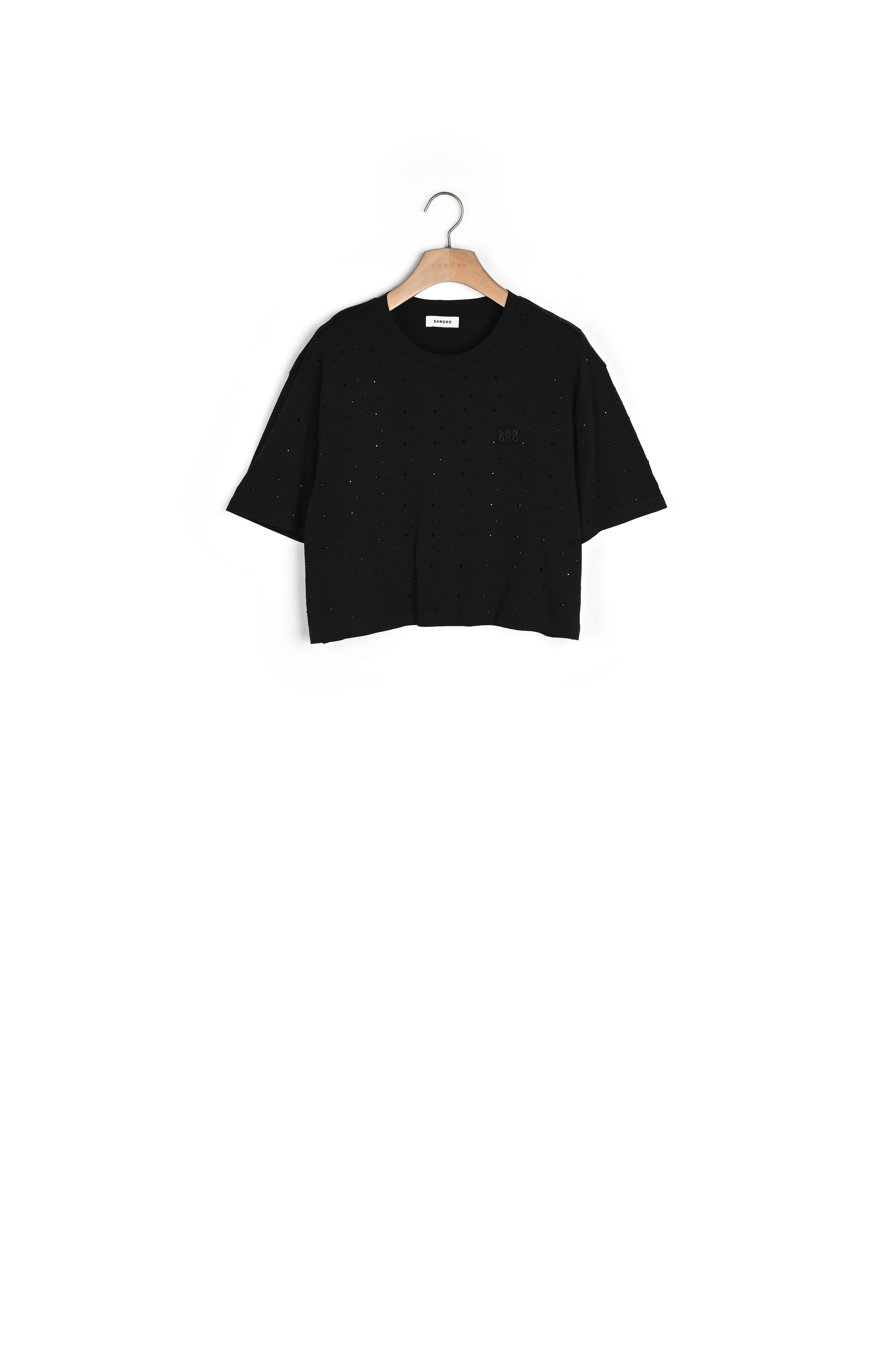 Tee-shirt court strassé Sandro seconde main