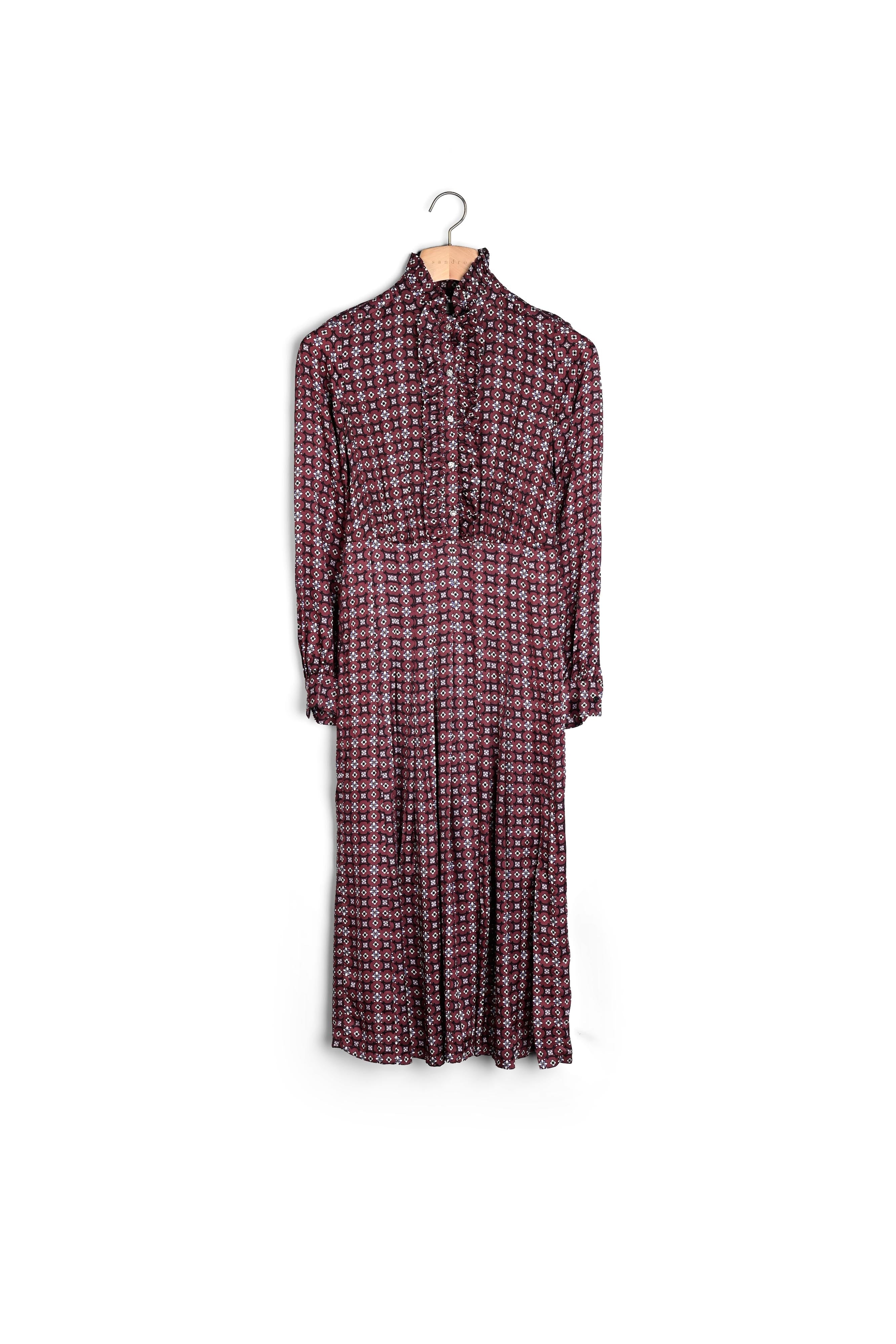 Robe longue imprimée avec volants Sandro seconde main