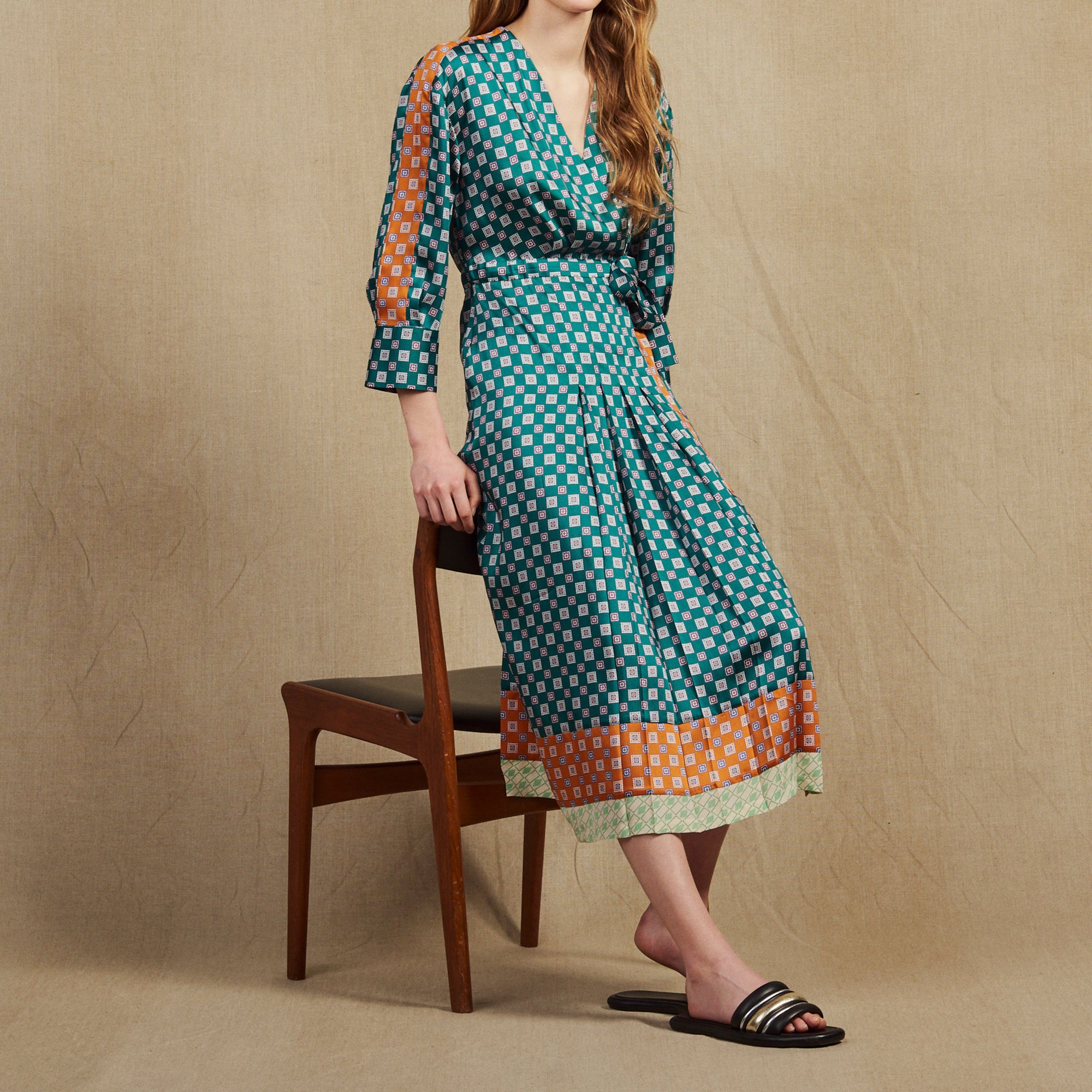 Robe longue en patchwork d'imprimés Sandro seconde main