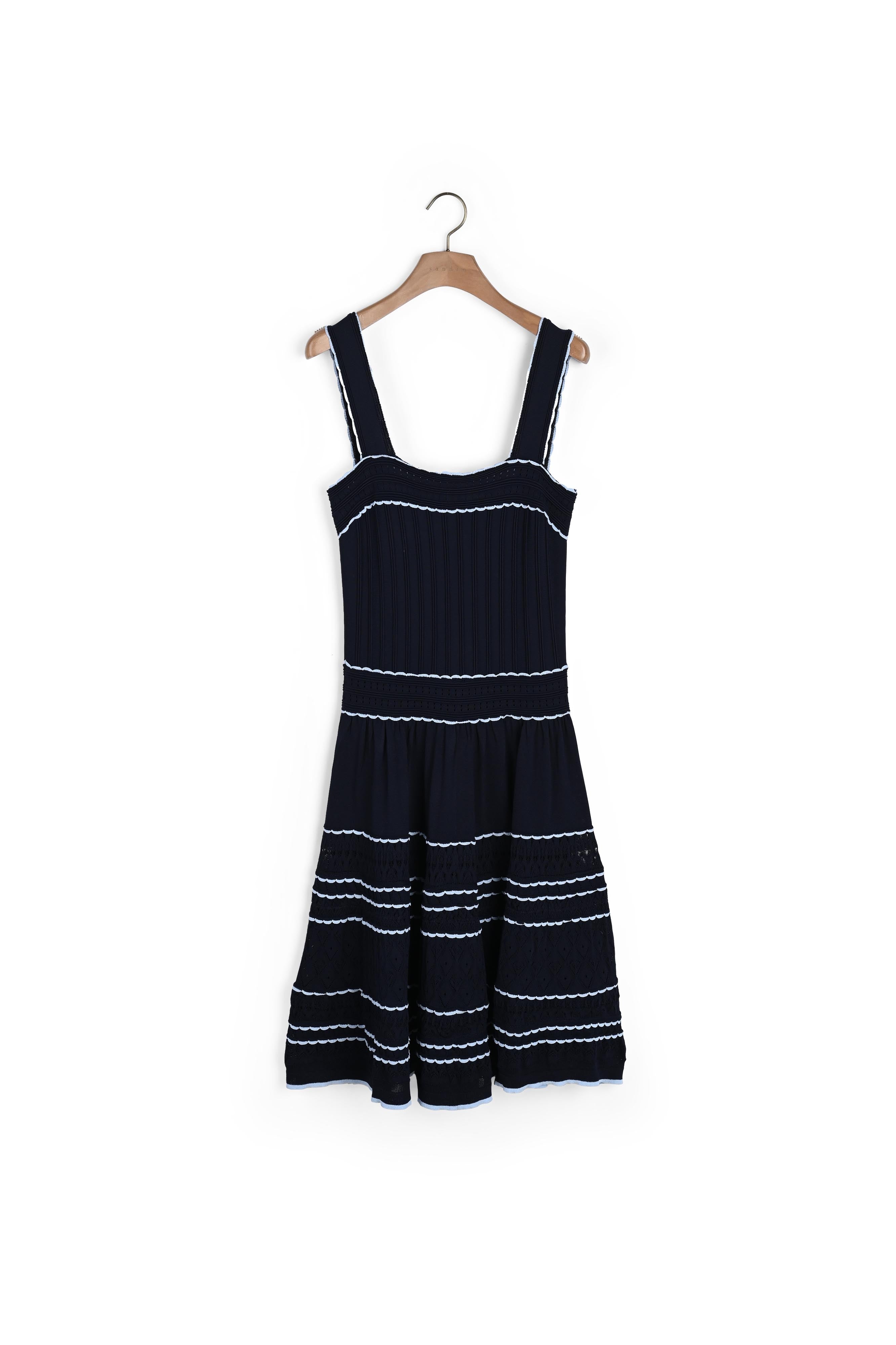 Robe en Maille pointelle à bretelles Sandro seconde main