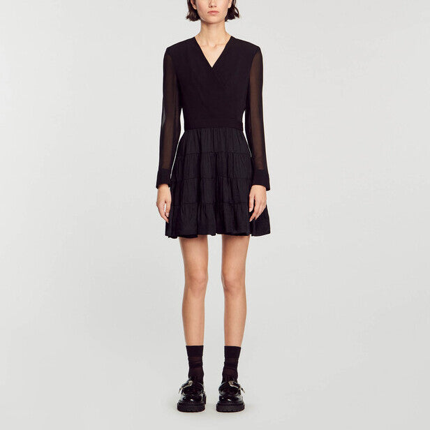 Robe courte fluide bimatières Sandro seconde main